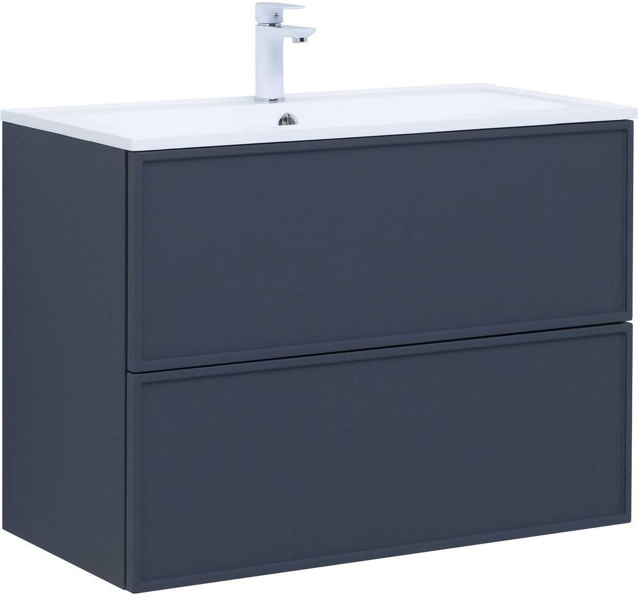 Изображение товара Тумба под раковину AQUANET Арт 87.40см подвесная цвет маренго