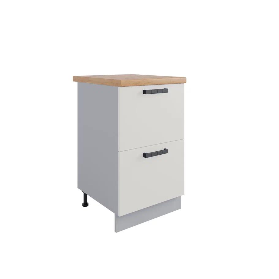 Изображение товара Кухонный шкаф напольный Nova из ЛДСП белый с ящиками 50x81.6x60 см Россия