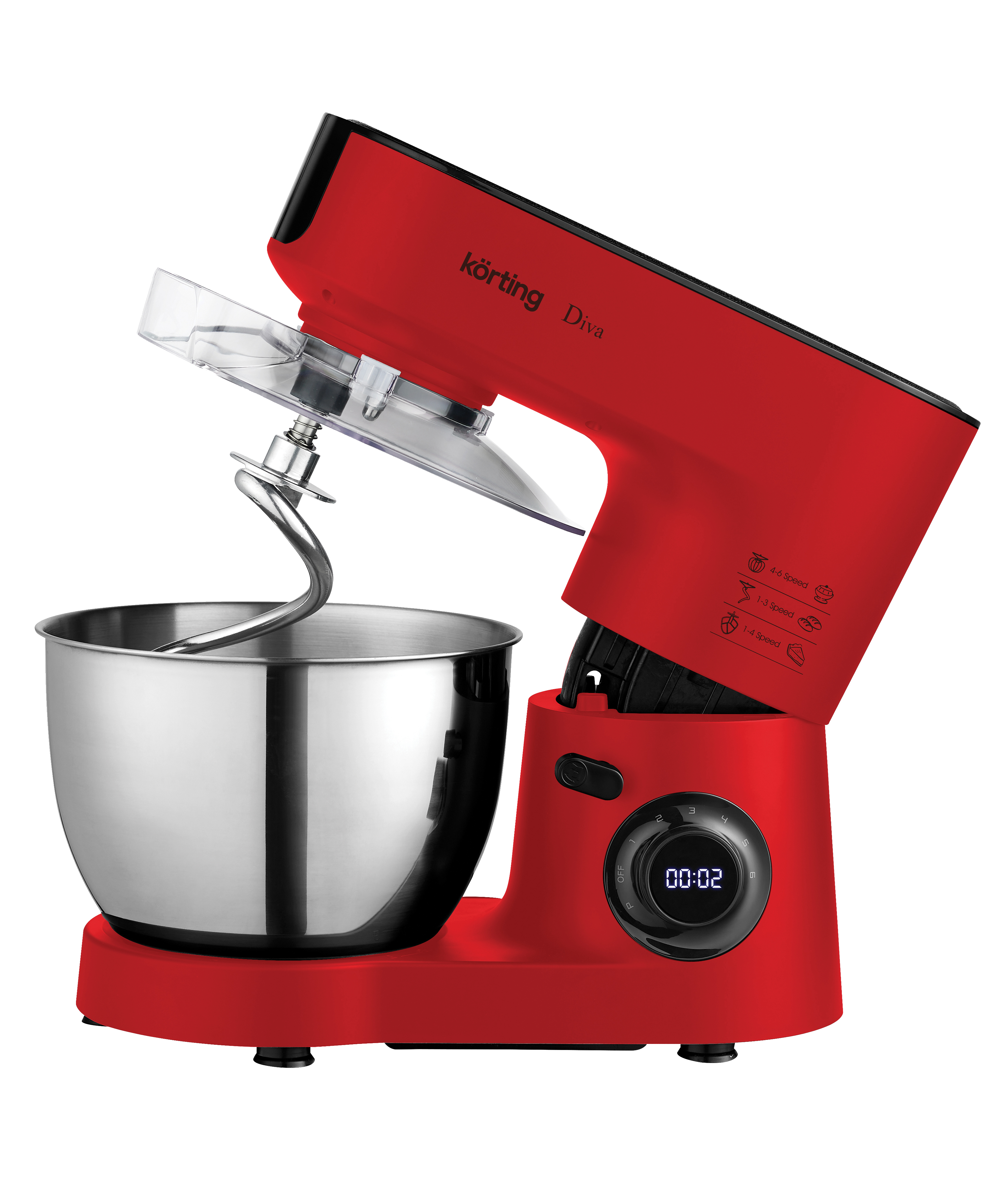 Изображение товара Кухонный комбайн Korting Kkm 0103 Diva 6 скоростей 1500 Вт красный