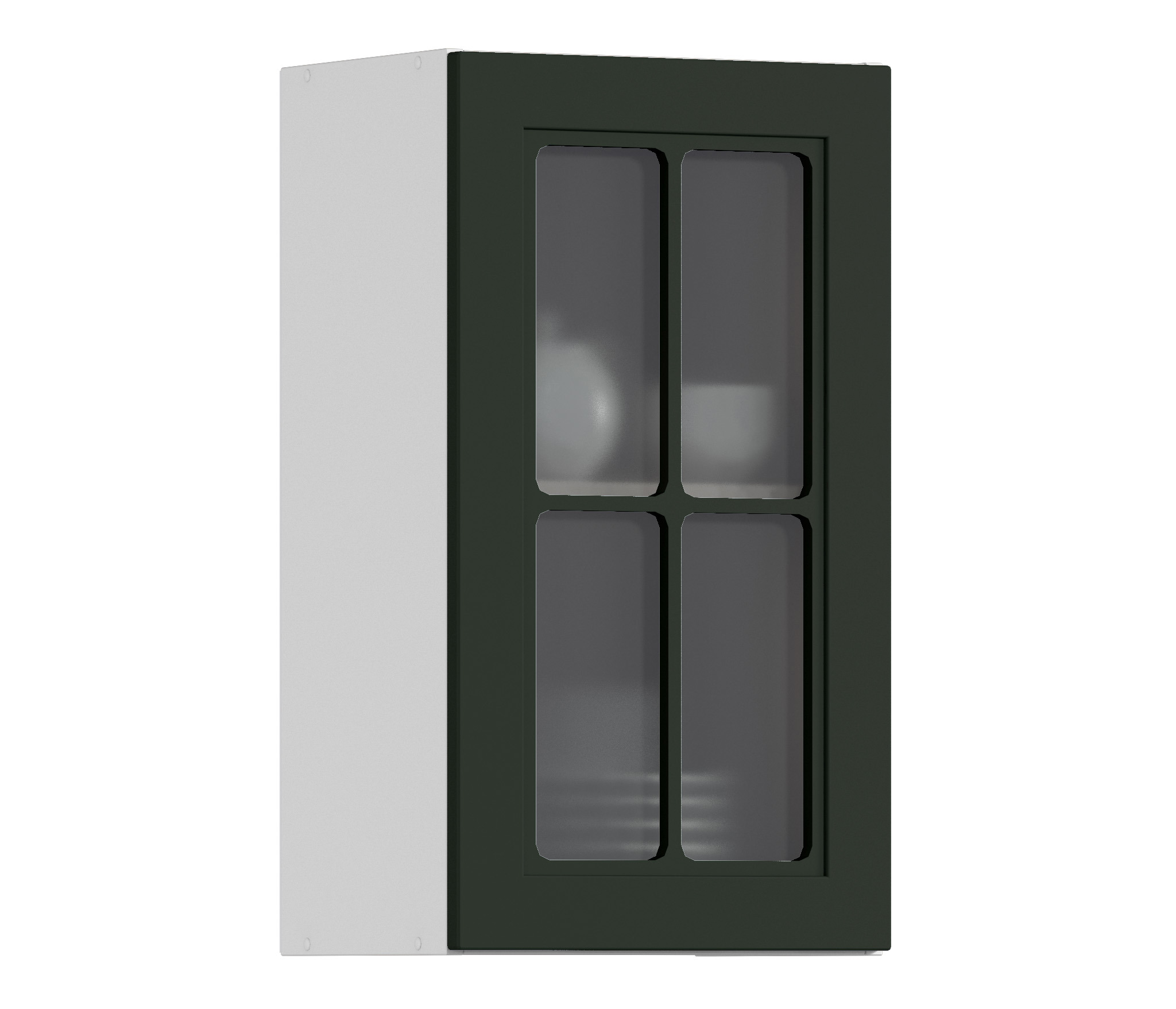 Изображение товара Навесной шкаф Регина Столплит со стеклом 40x72x29 см бело-зеленый