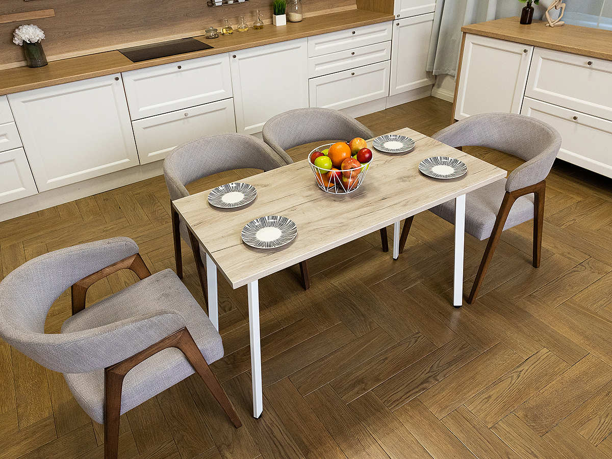 Изображение товара Кухонный стол Diko Loft Delight Dining DL-868335 140x70x75 см цвет дуб серый крафт