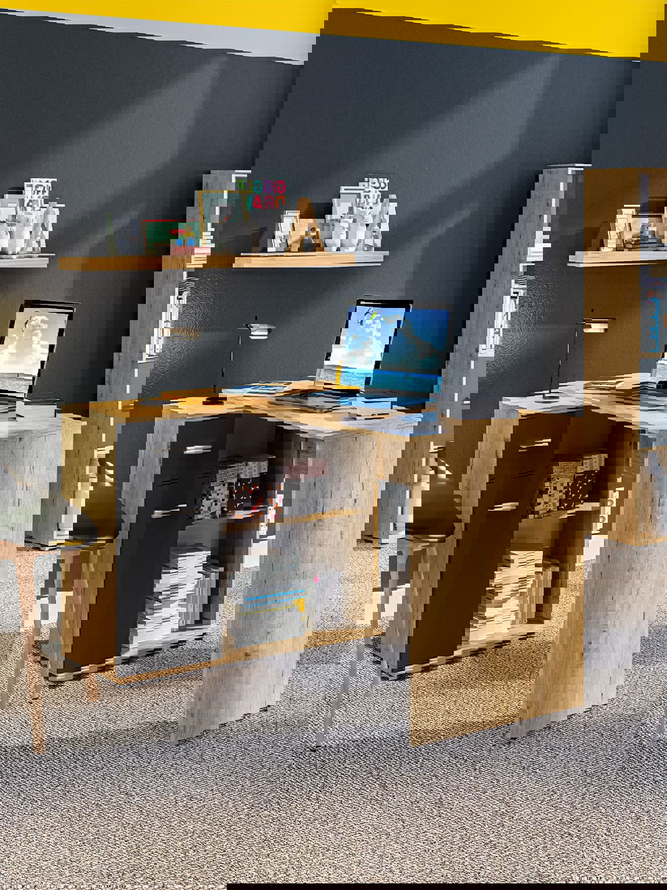 Изображение товара Стол Столплит 0128860000001 угловой 119x74x91 см цвет коричневый