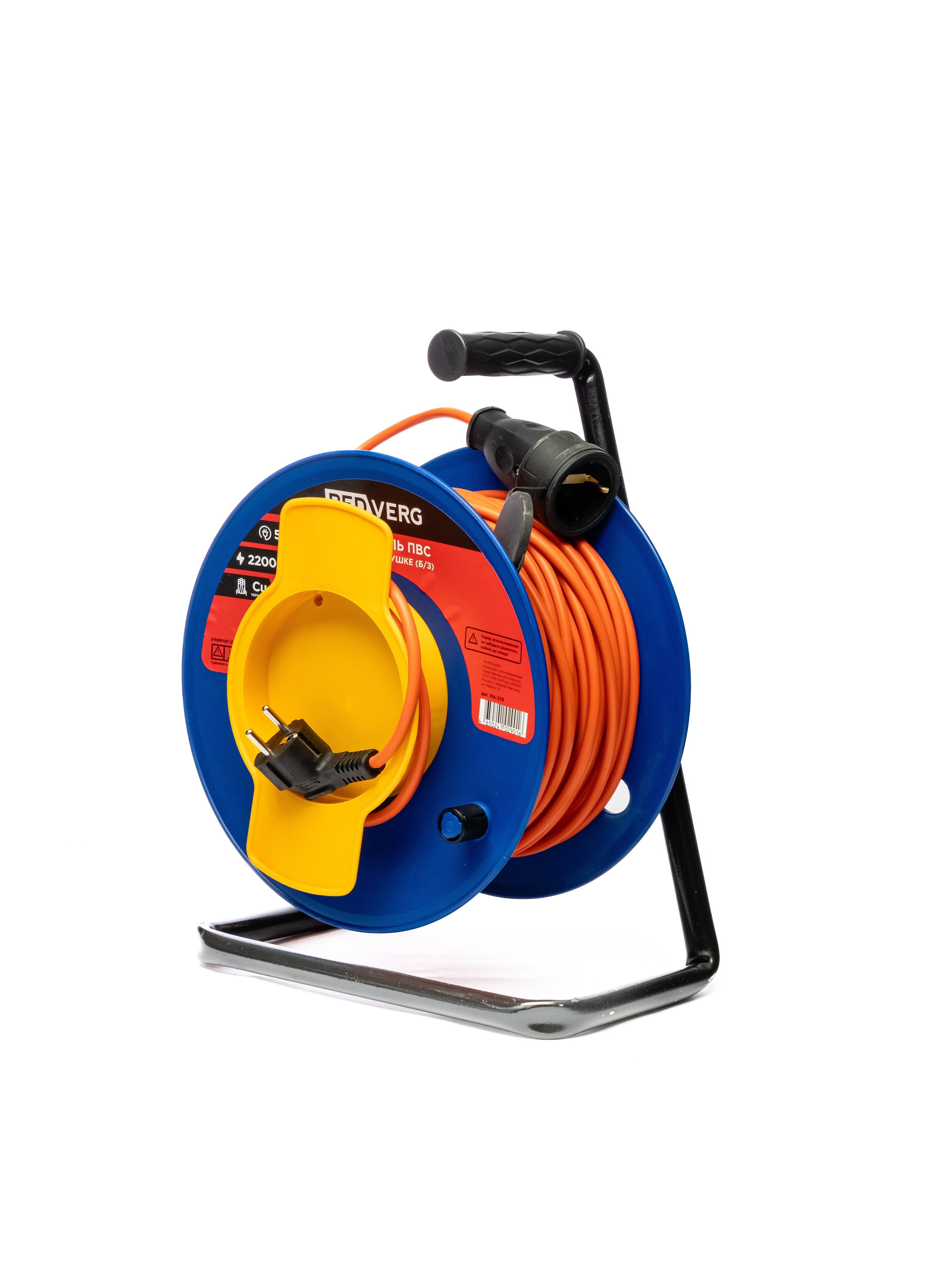 Изображение товара Удлинитель на катушке садовый Redverg MA-276 ПВС 3x1 40 м 1 розетка 2200 Вт без заземления IP44 цвет синий