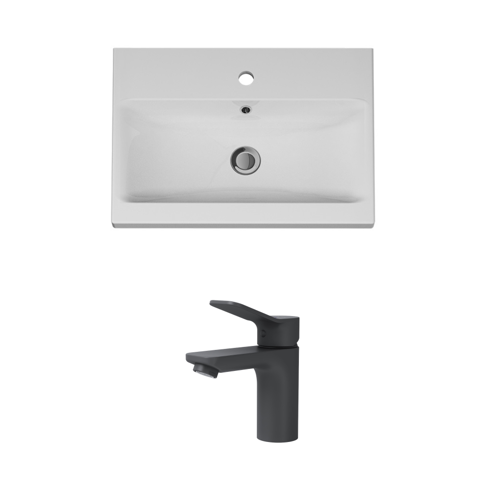 Изображение товара Раковина накладная Am.pm gem M90WCC0602WG-F85A02122 60см цвет черный,белый