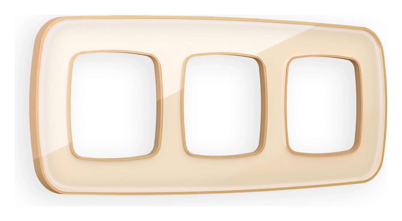 Изображение товара Рамка для розеток и выключателей Ambrella volt Omega Coint OF640343 3 поста бежевый