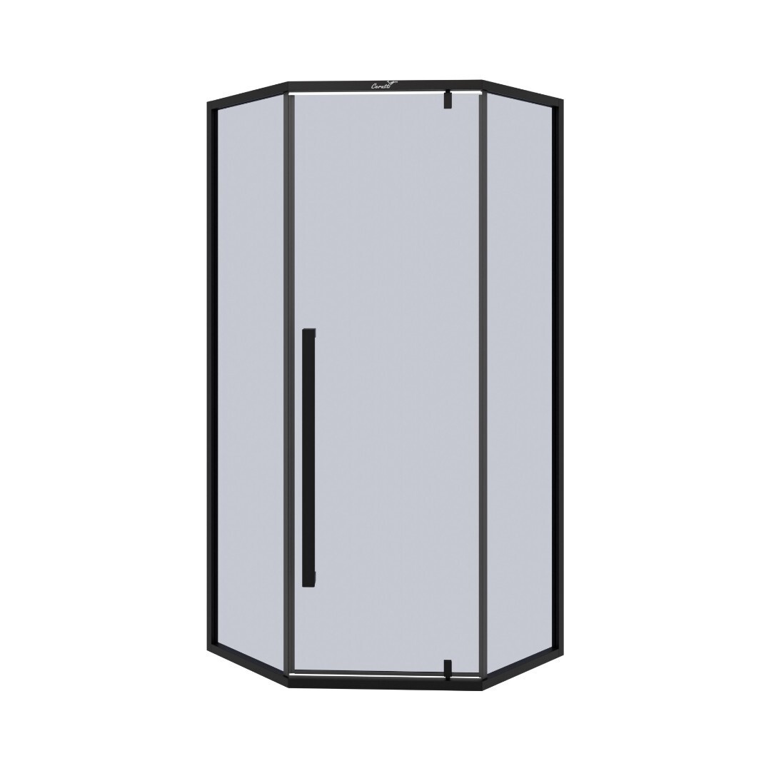 Изображение товара Душевой уголок Ceruttispa C3AB профиль черный стекло тонированное 900x900x1950 без поддона