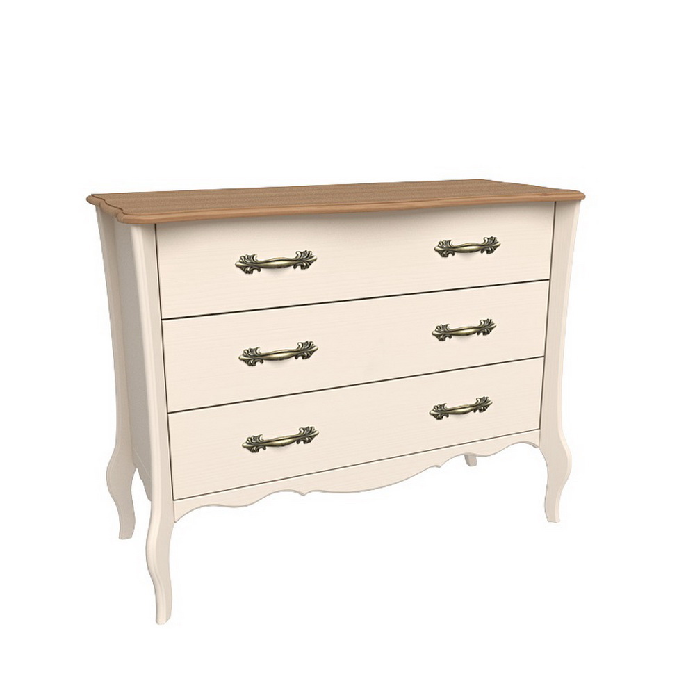 Изображение товара Комод Дом мебели из сосны 20000006403 3 ящика 108x45x86 см массив сосны цвет бежевый/антик