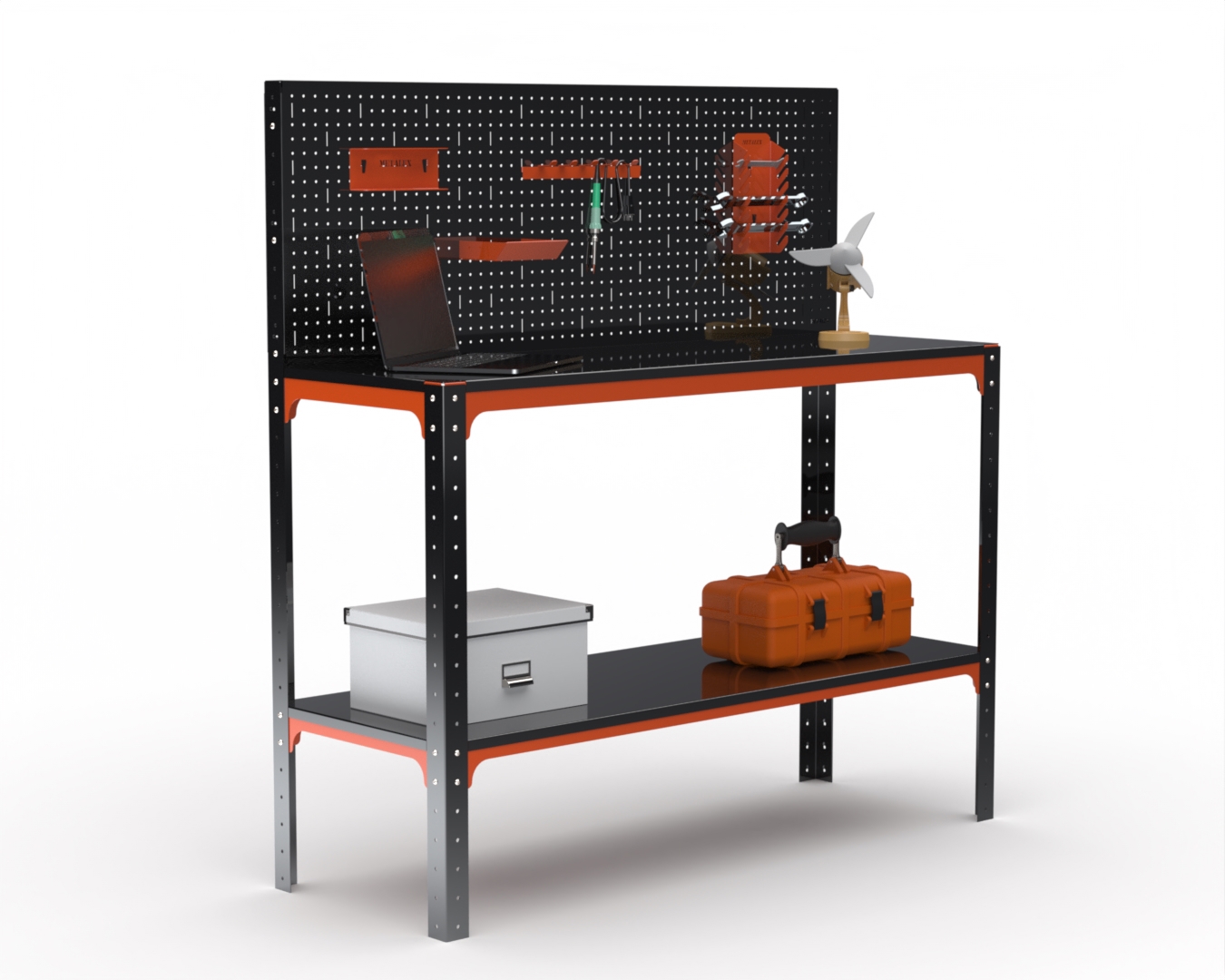Изображение товара Стол-верстак Metalex Kit с перфорацией 1500x500 мм высокопрочная сталь Россия