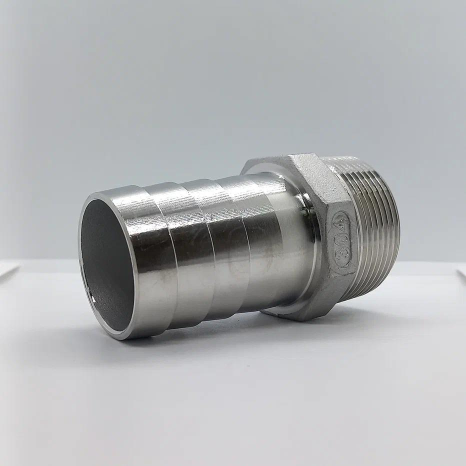 Изображение товара Штуцер для шланга из нержавеющей стали 1 1/2"x48 мм для водоснабжения и отопления