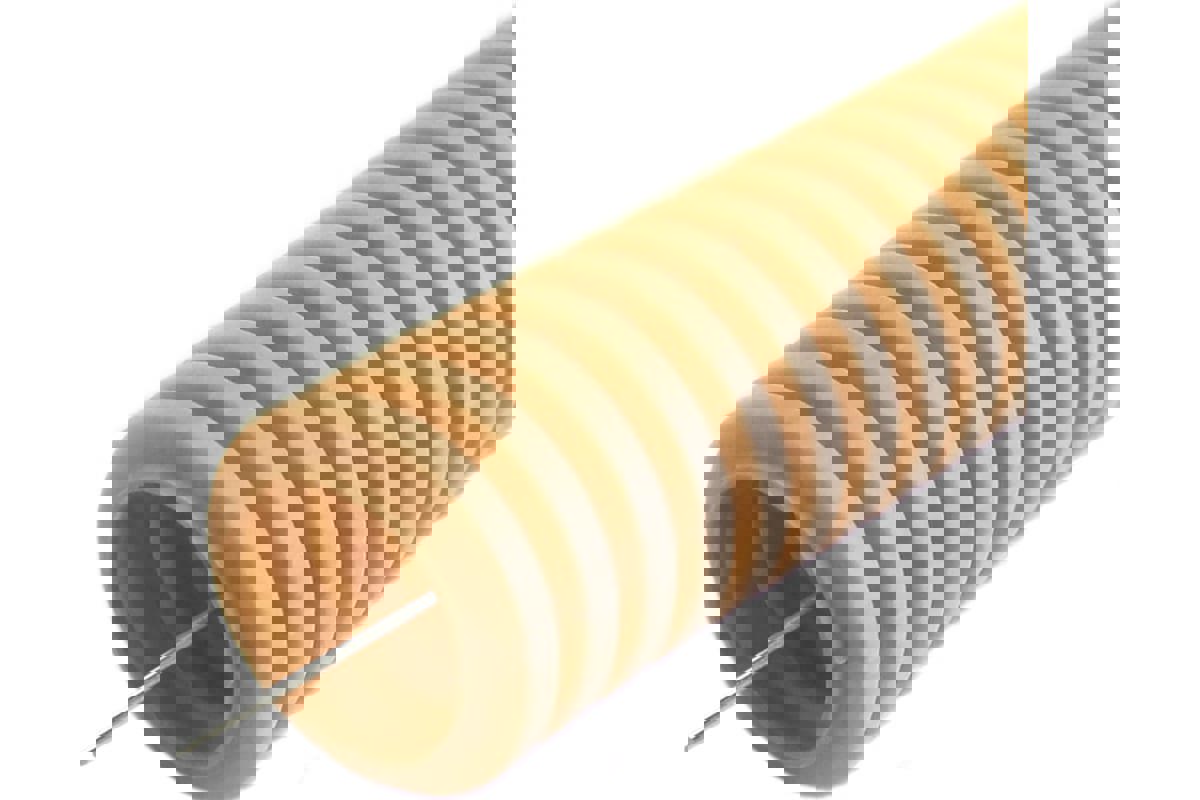 Изображение товара Труба гофрированная Урал пак ПВХ D20 мм 100 м легкая с протяжкой цвет светлое дерево