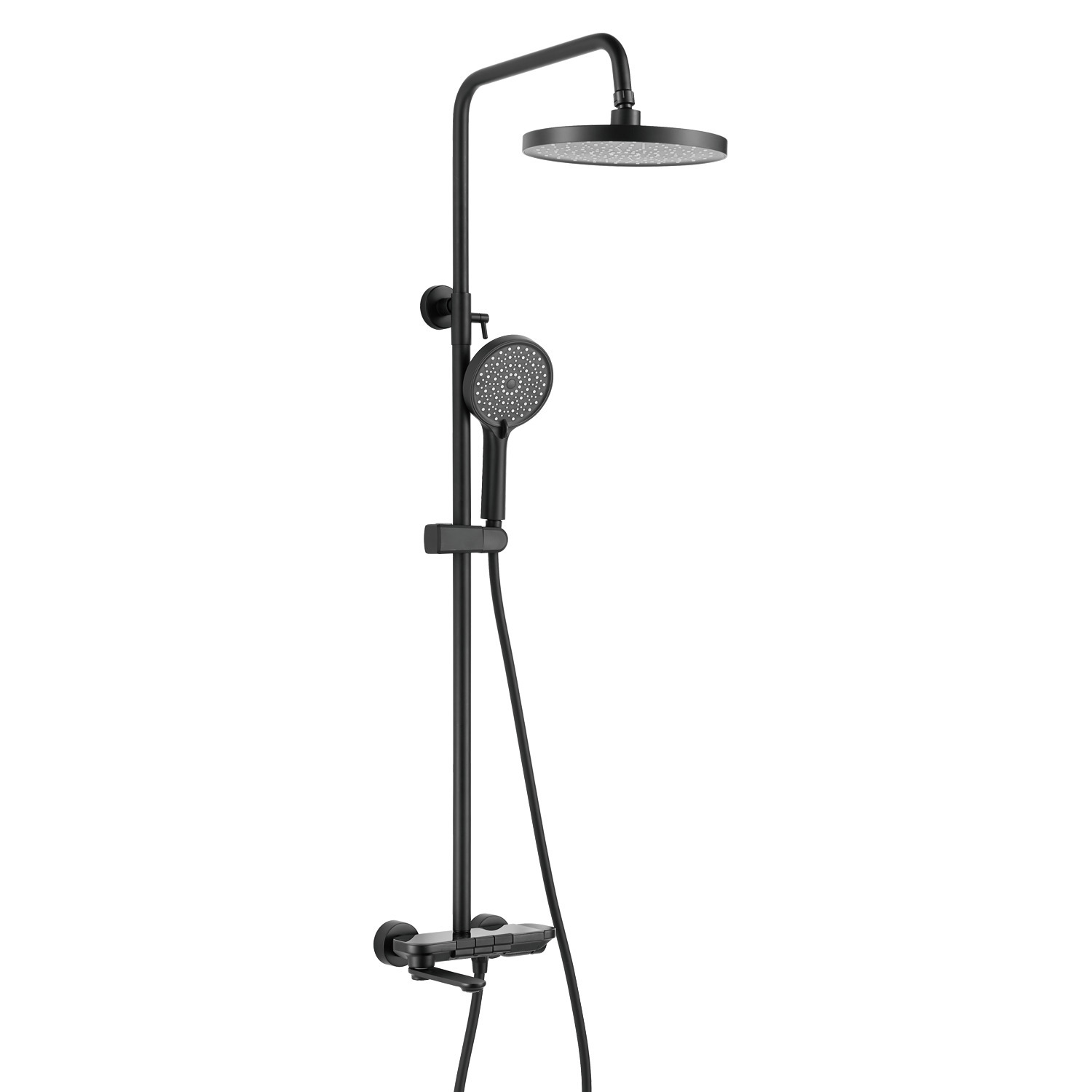 Изображение товара Душевая система Shevanik S4726H-LM черный матовый современный дизайн