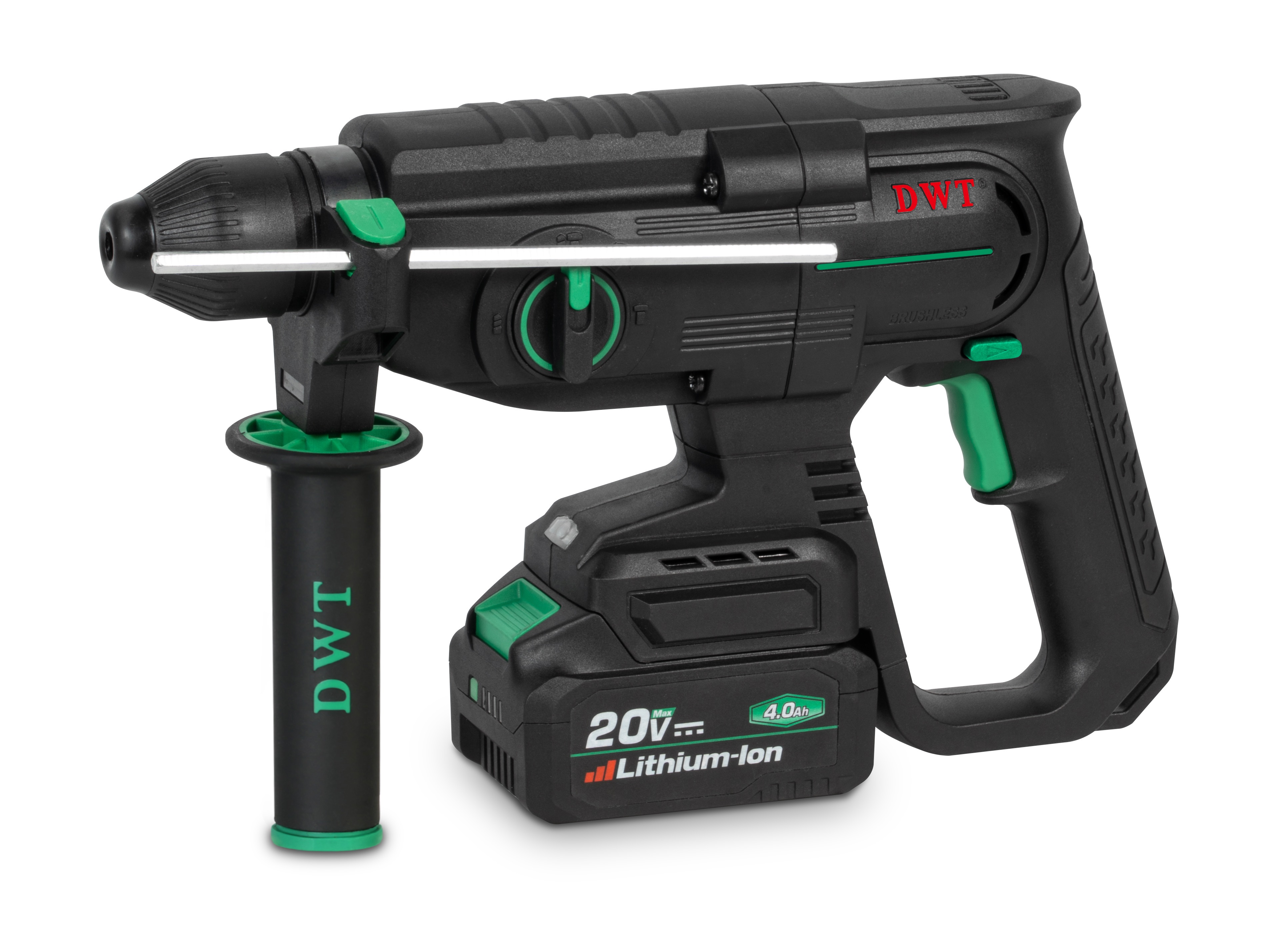 Изображение товара Аккумуляторный перфоратор DWT ABHP-20-26D-4C2 BMC 20 В 2x4 Ач бесщеточный ударный