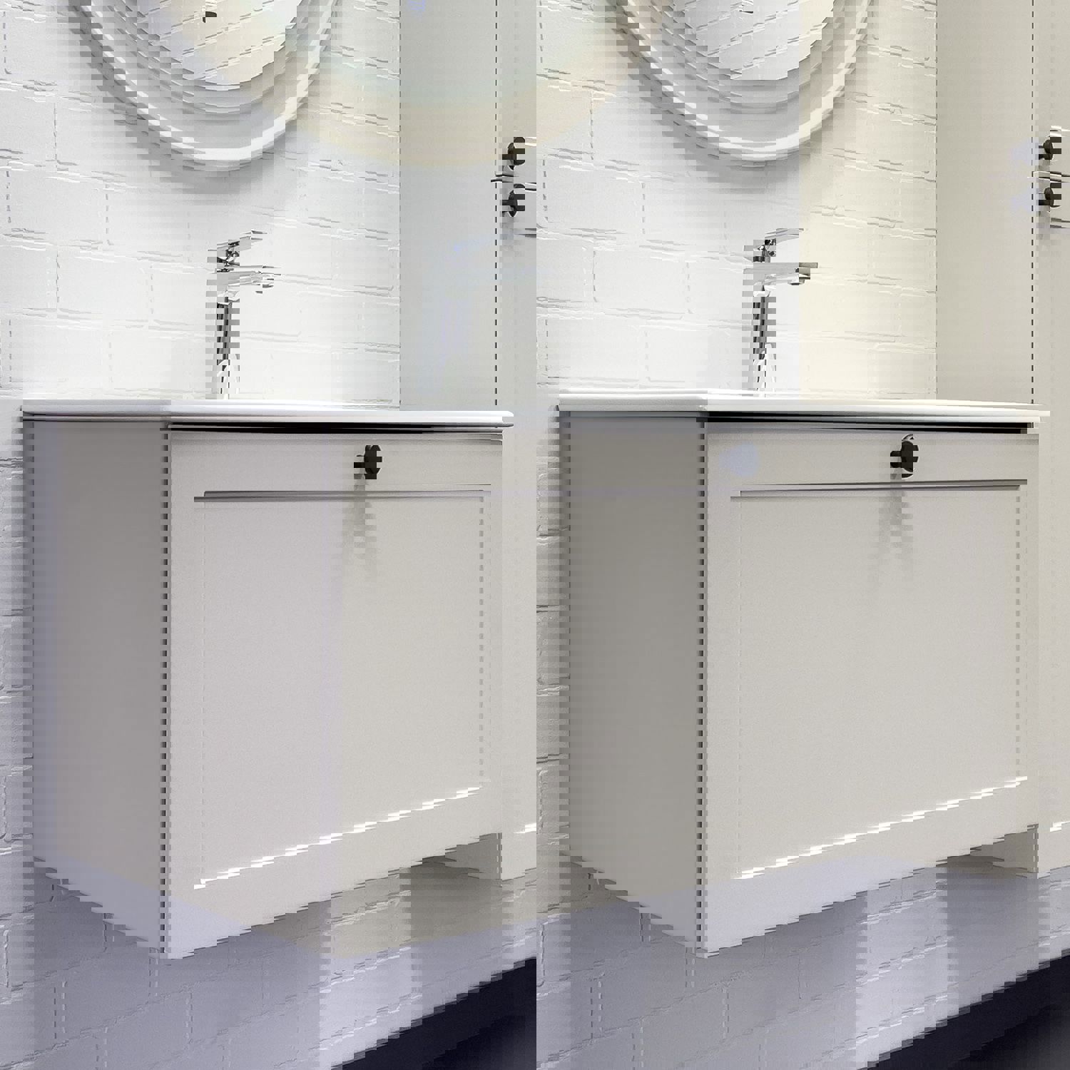 Изображение товара Тумба Comforty Ереван 81 см серый шёлк под раковину 80E