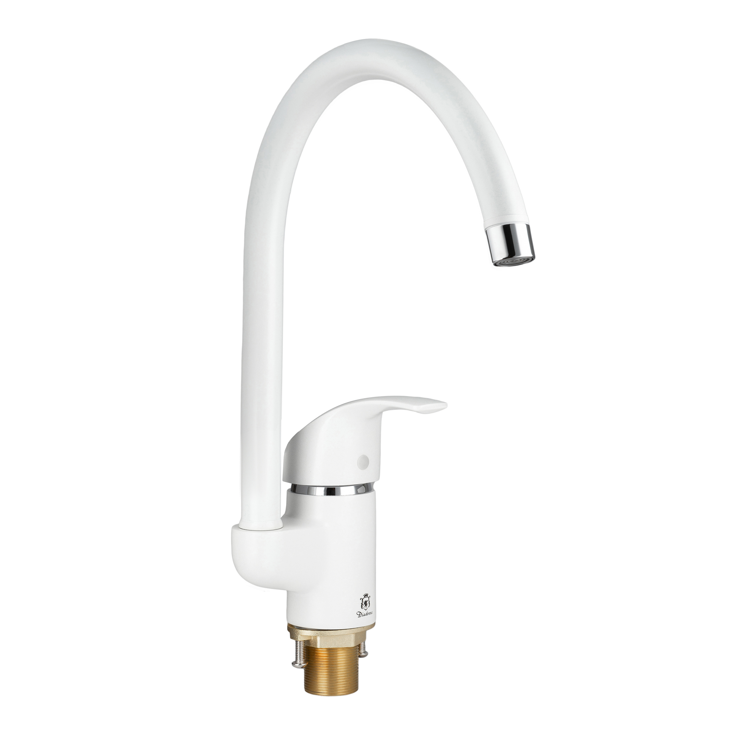 Изображение товара Смеситель для кухни Diadonna D87-770102W поворотный излив 22.5 см цвет белый Изображение товара Смеситель для кухни Diadonna D87-770102W поворотный излив 22.5 см цвет белый