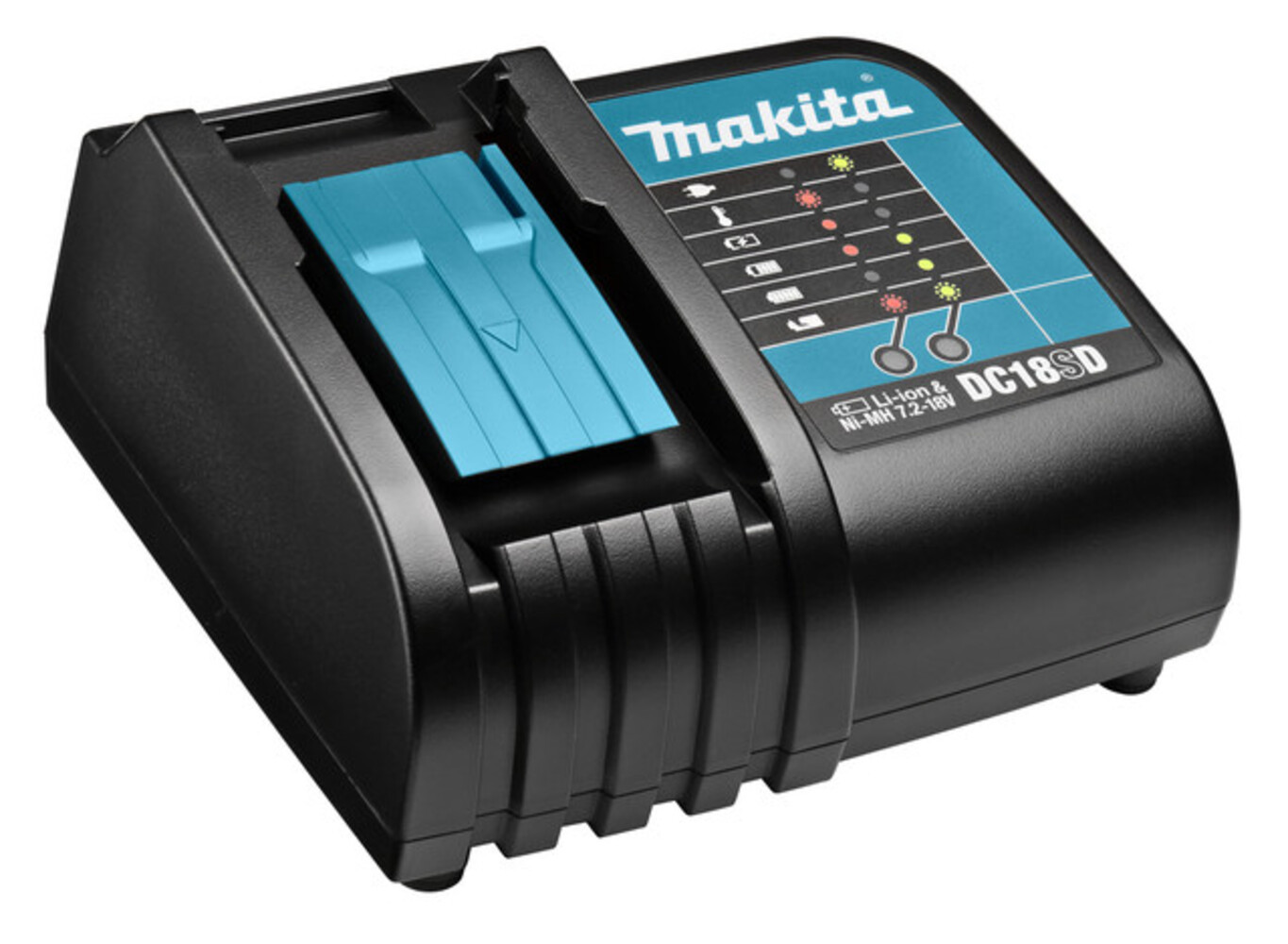 Изображение товара Зарядное устройство Makita DC18SD для слайдерных аккумуляторов 7.2-18 В