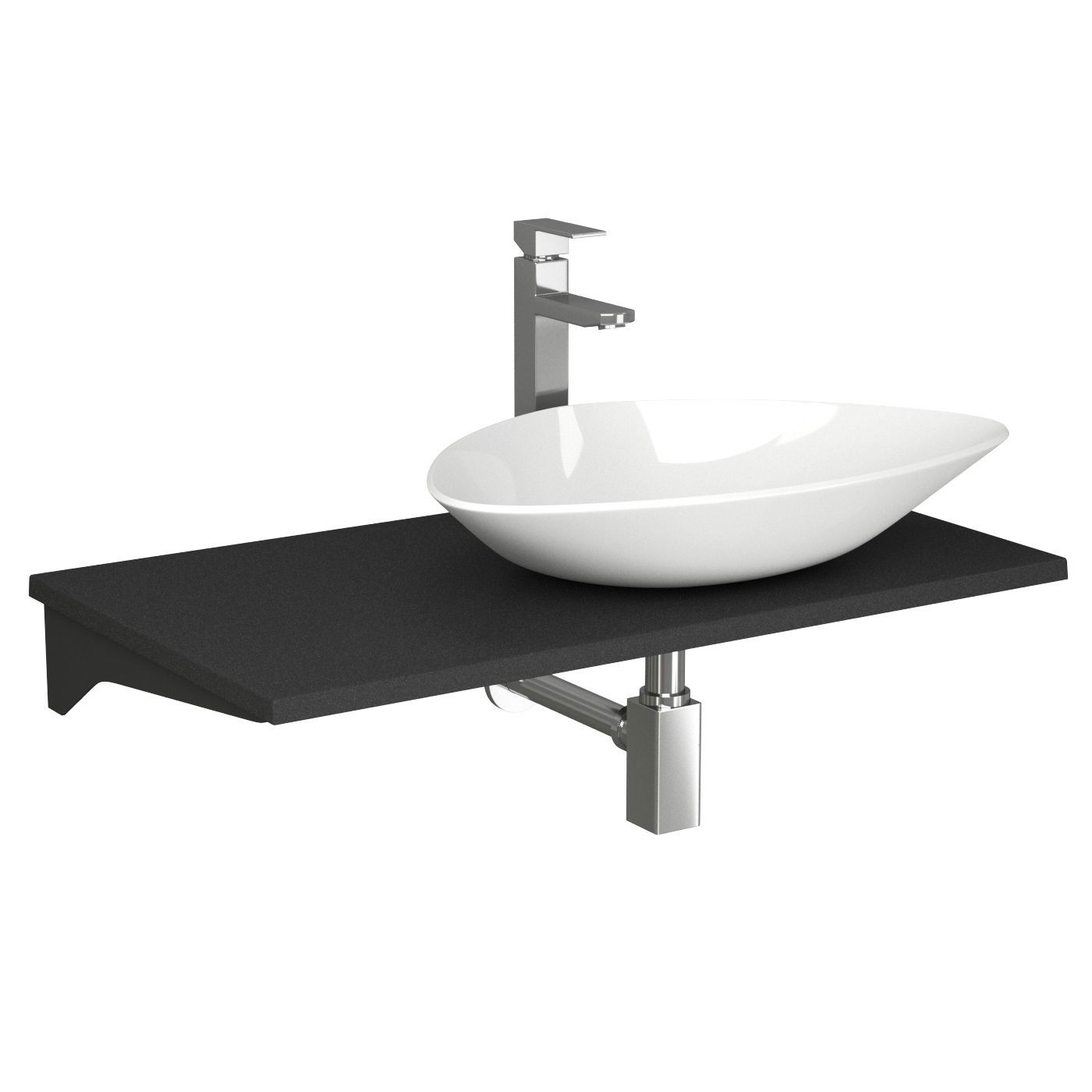 Изображение товара Накладная раковина Bauedge triangle BF1463 59см белый с комплектом