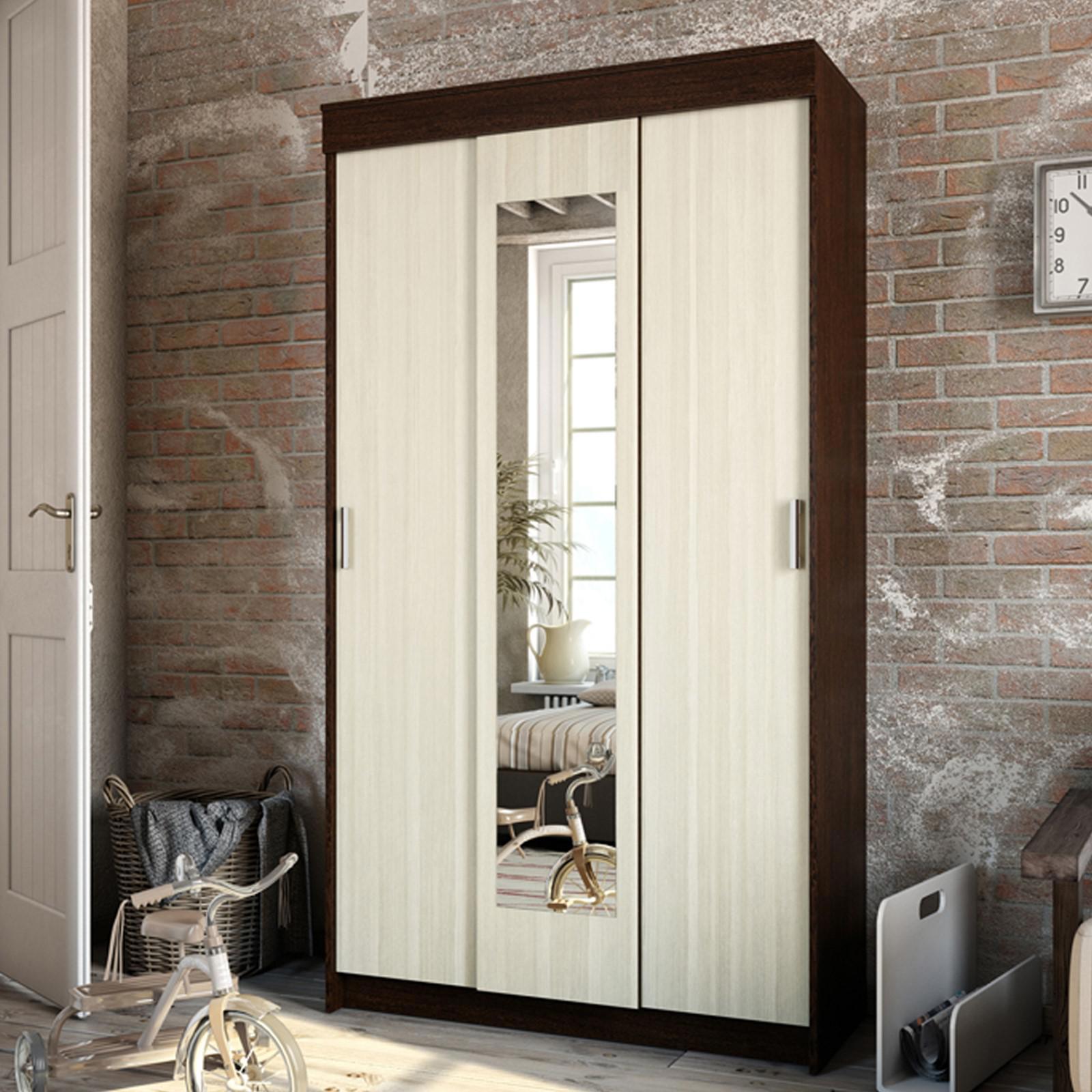 Изображение товара Шкаф-купе Клик Мебель Николь 120x220x56.50 см ЛДСП цвет дуб/венге