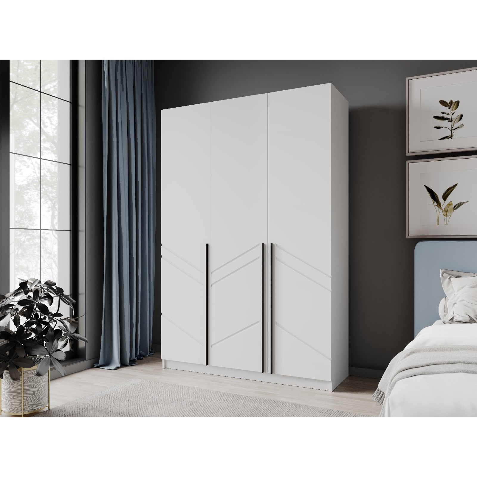 Изображение товара Шкаф распашной Simaland 10670697 150x220x53.6 см ЛДСП цвет белый