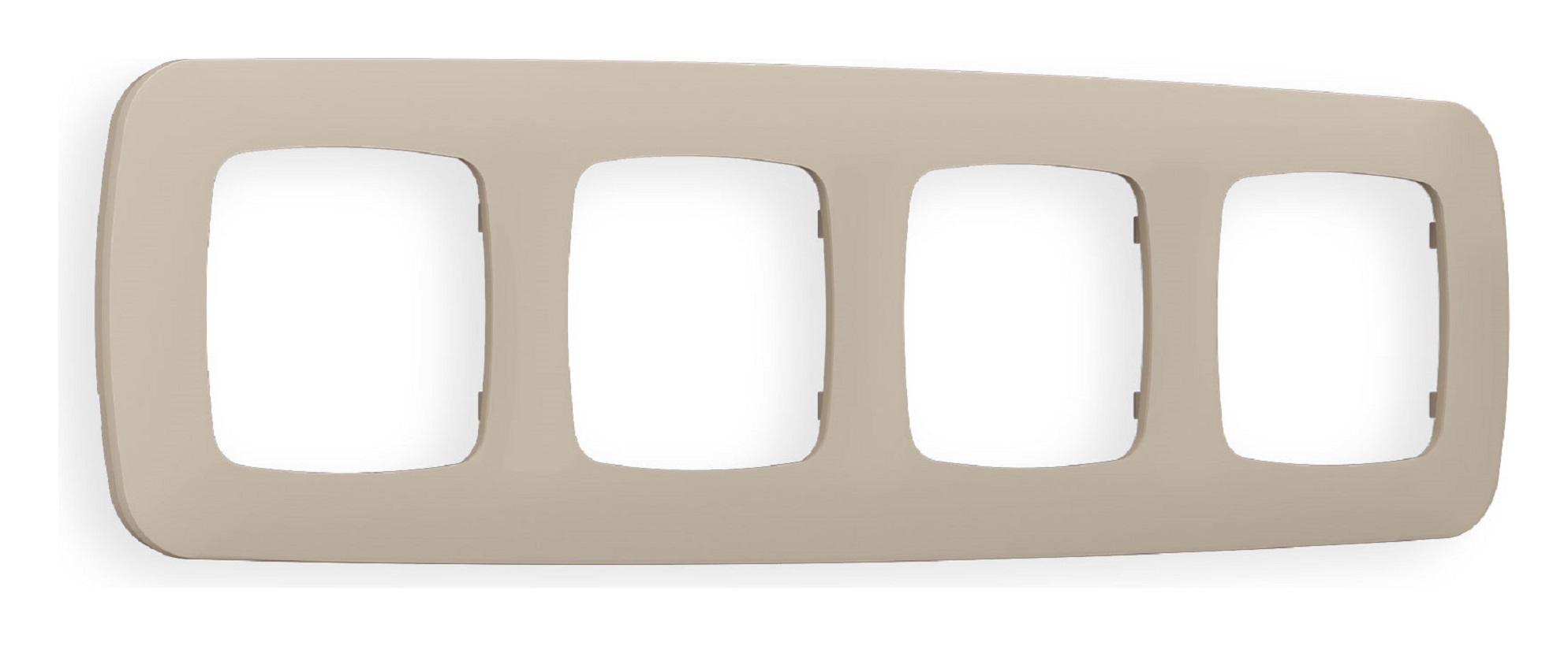 Изображение товара Рамка для розеток и выключателей Ambrella volt Omega Ecta OF140364 4 поста серо-бежевый матовый