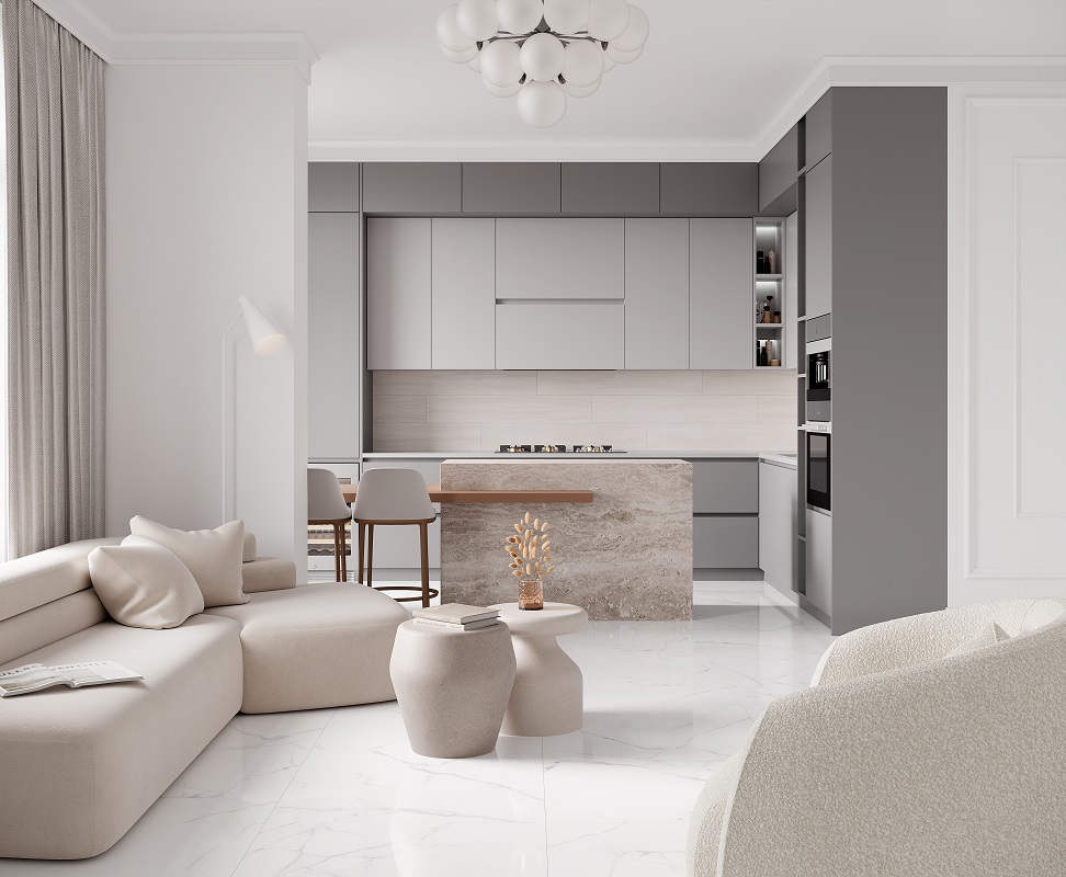 Изображение товара Керамогранит Laparet Ogma 80x80 см белый для полов и стен