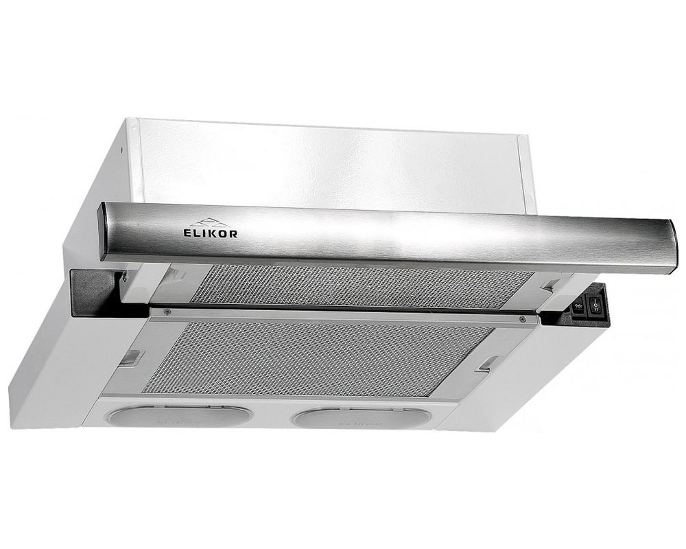 Изображение товара Встраиваемая вытяжка Elikor Интегра 45П-400-В2Л белый нержавеющая сталь 45 см