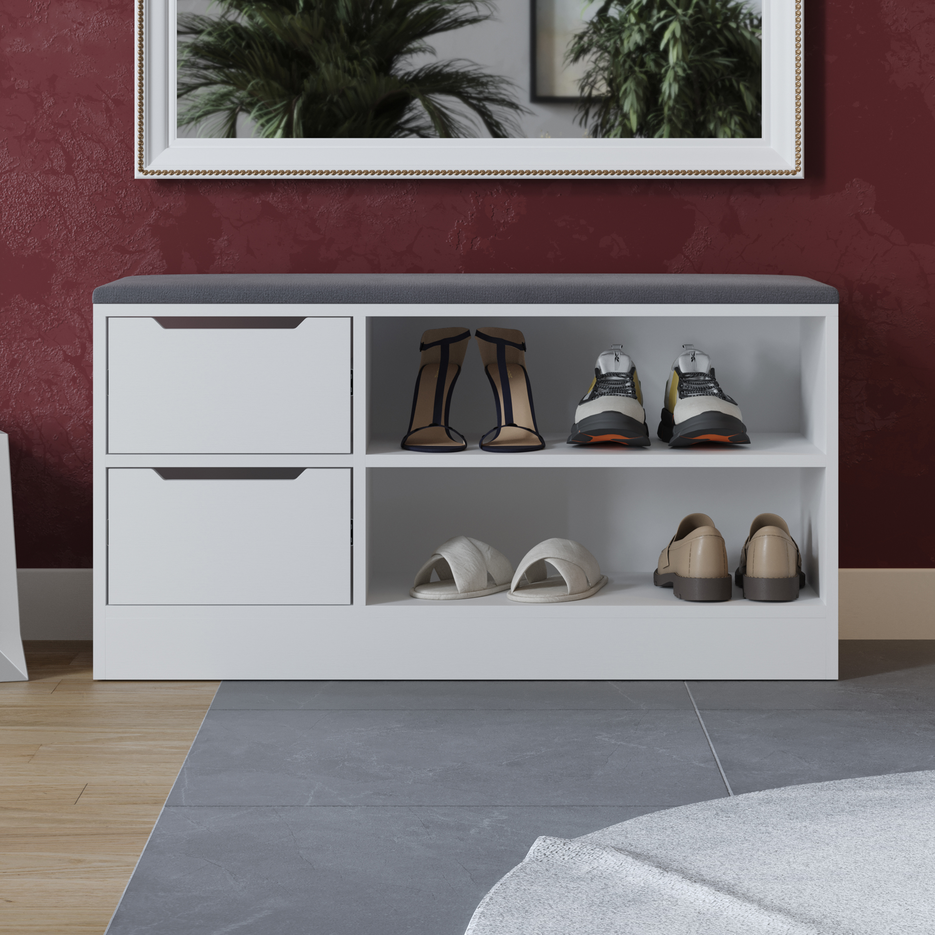 Изображение товара Шкаф для обуви Трия 97x54x35 см из ЛДСП цвет белый ясень