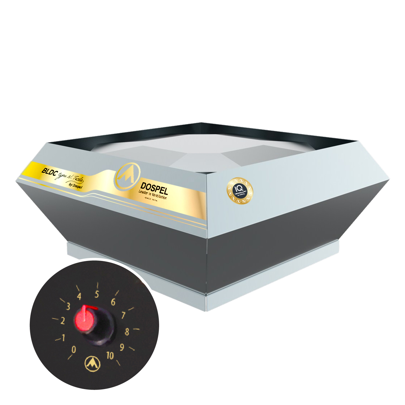 Изображение товара Вентилятор крышный Dospel WDD 150 BLDC D300x300 мм 62 дБ 500 м³/ч цвет оцинкованная сталь