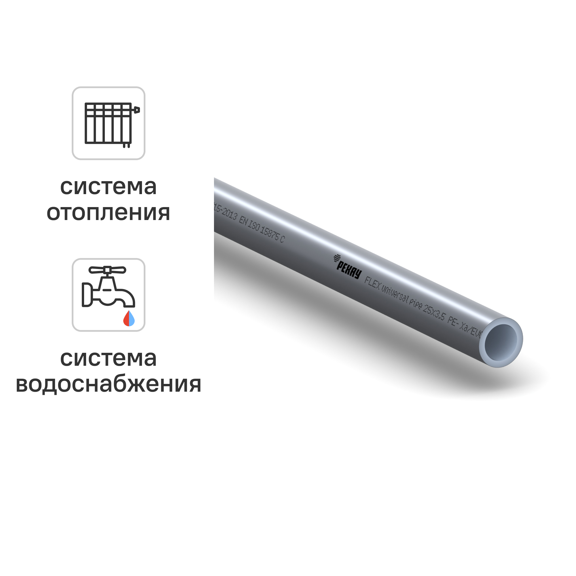 Изображение товара Труба из сшитого полиэтилена Рехау Flex PE-Xa EVOH 25x3.5 мм 50 м Россия