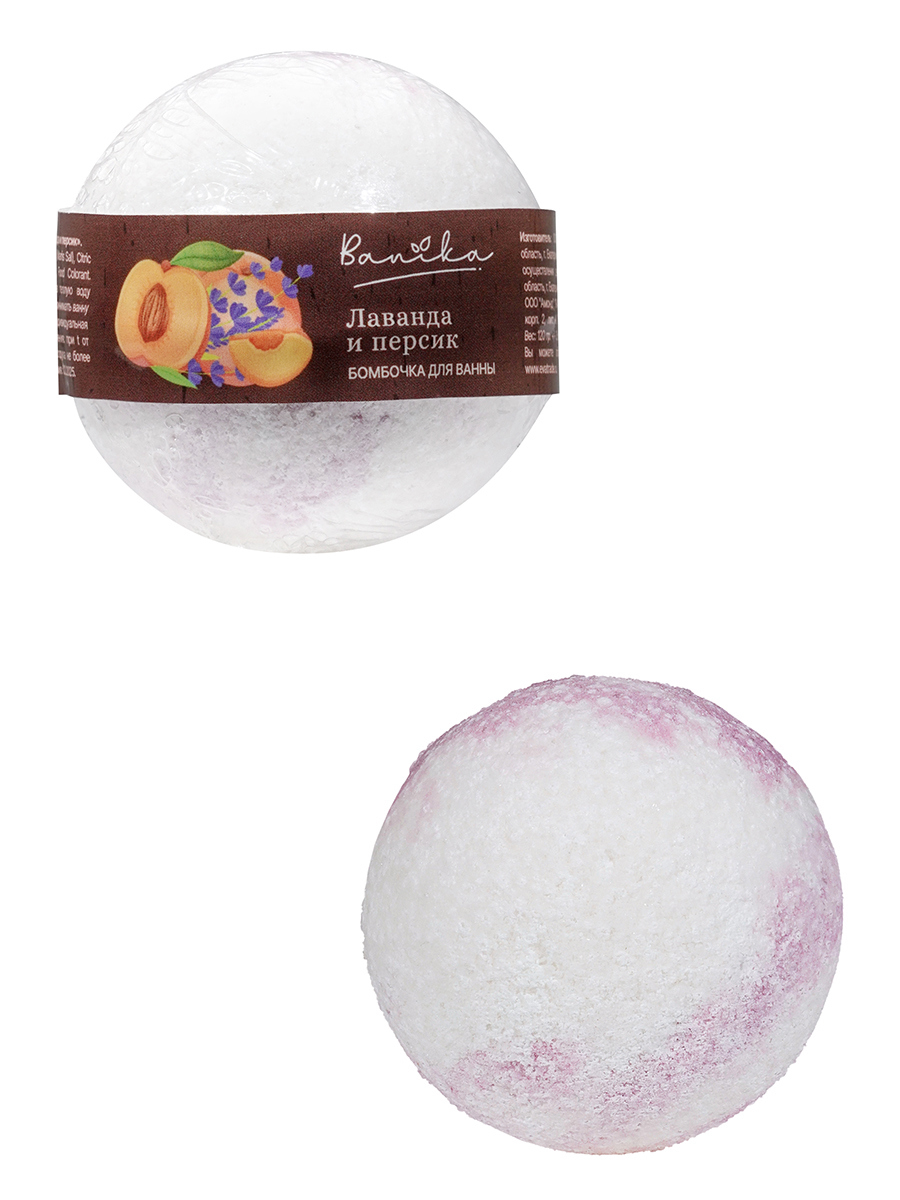 Изображение товара Бомбочка для ванной Banika с ароматом лаванды и персика 120 г