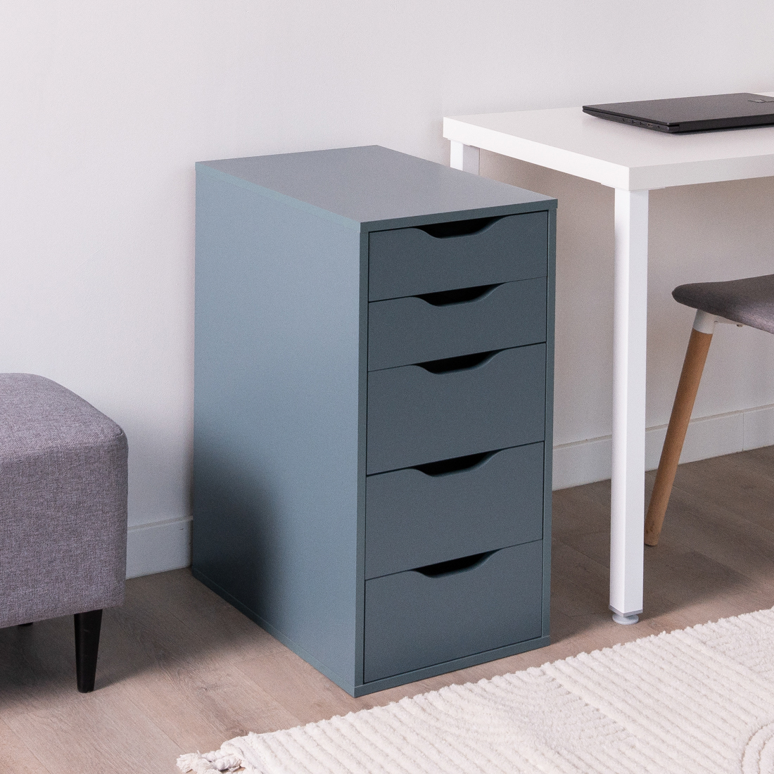 Изображение товара Комод Гуд Лакк Ингар 5 ящиков 36x53x71 см ДСП цвет серо-бирюзовый