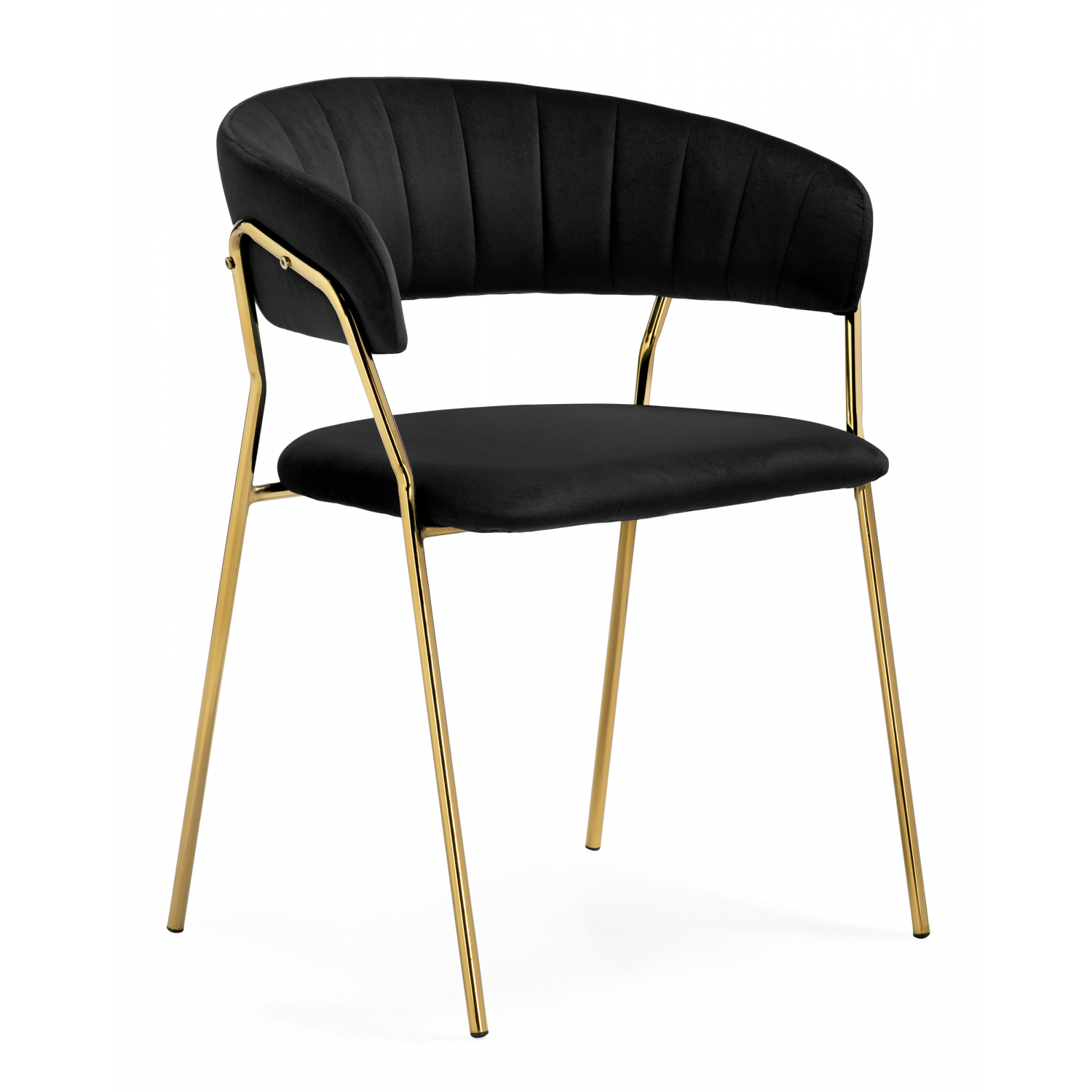 Изображение товара Стул Woodville 15718 из металла и велюра черный с золотыми ножками