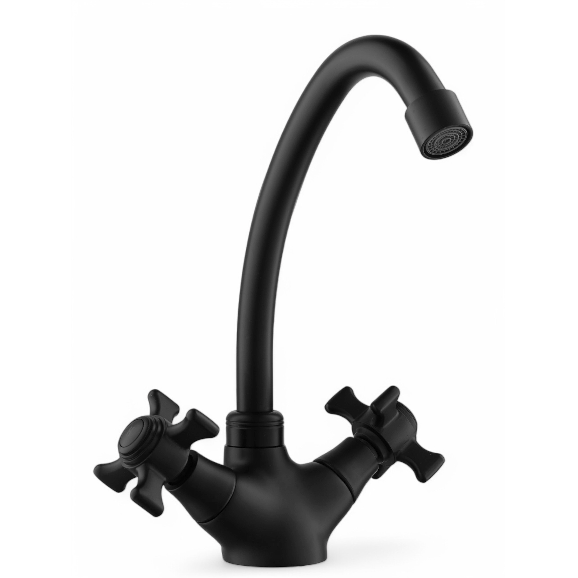 Изображение товара Кухонный смеситель Aloute A6313H-10 поворотный черный матовый 19 см