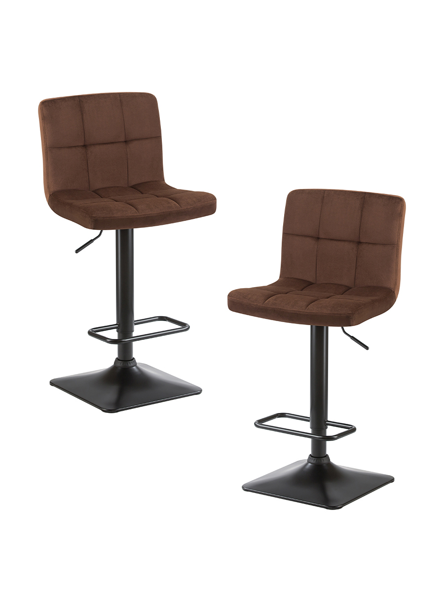 Изображение товара Набор из 2 барных стульев Dobrin Dominic с регулировкой высоты шоколад