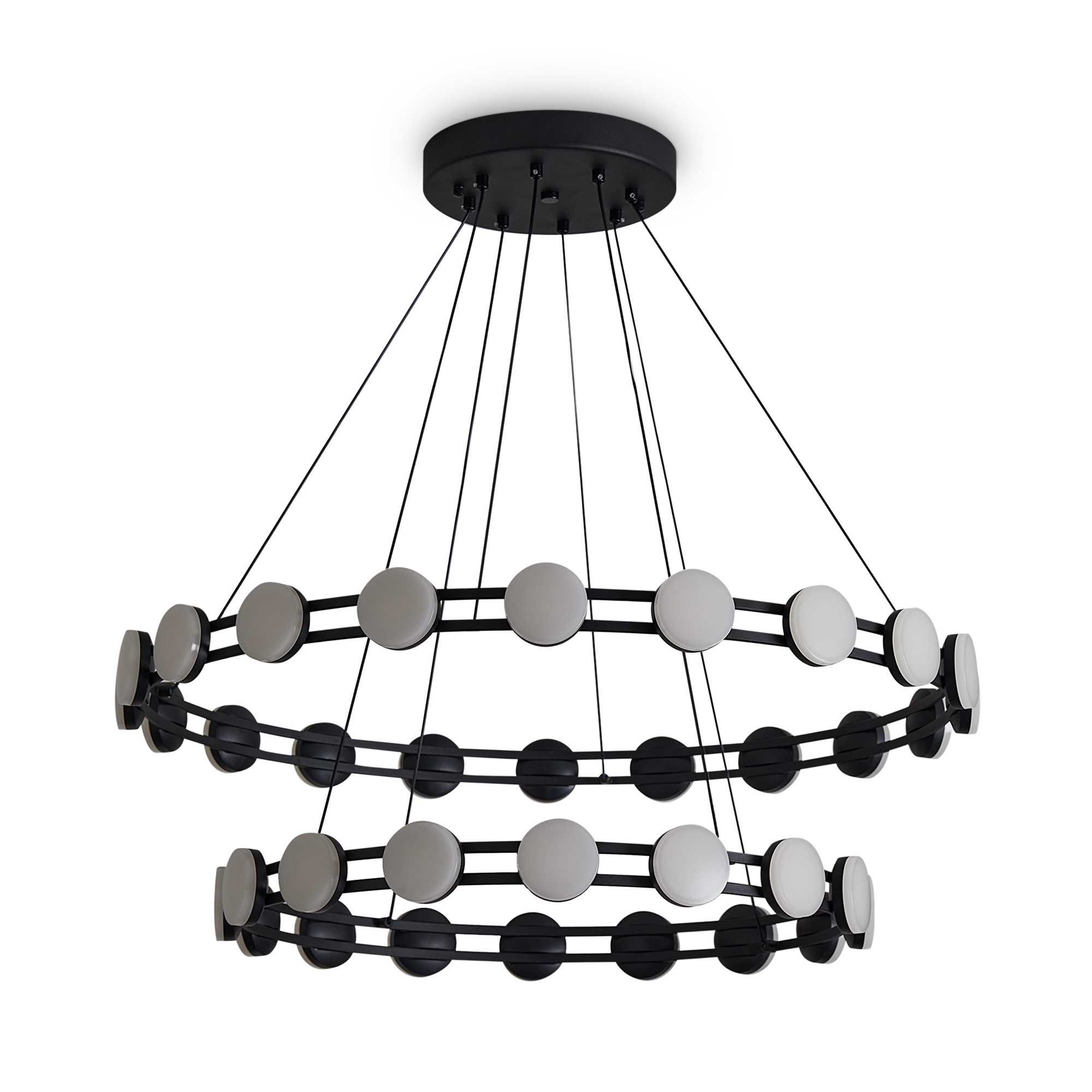 Изображение товара Подвесной светильник Freya Collar LED 25 м² теплый белый черный диаметр 80 см