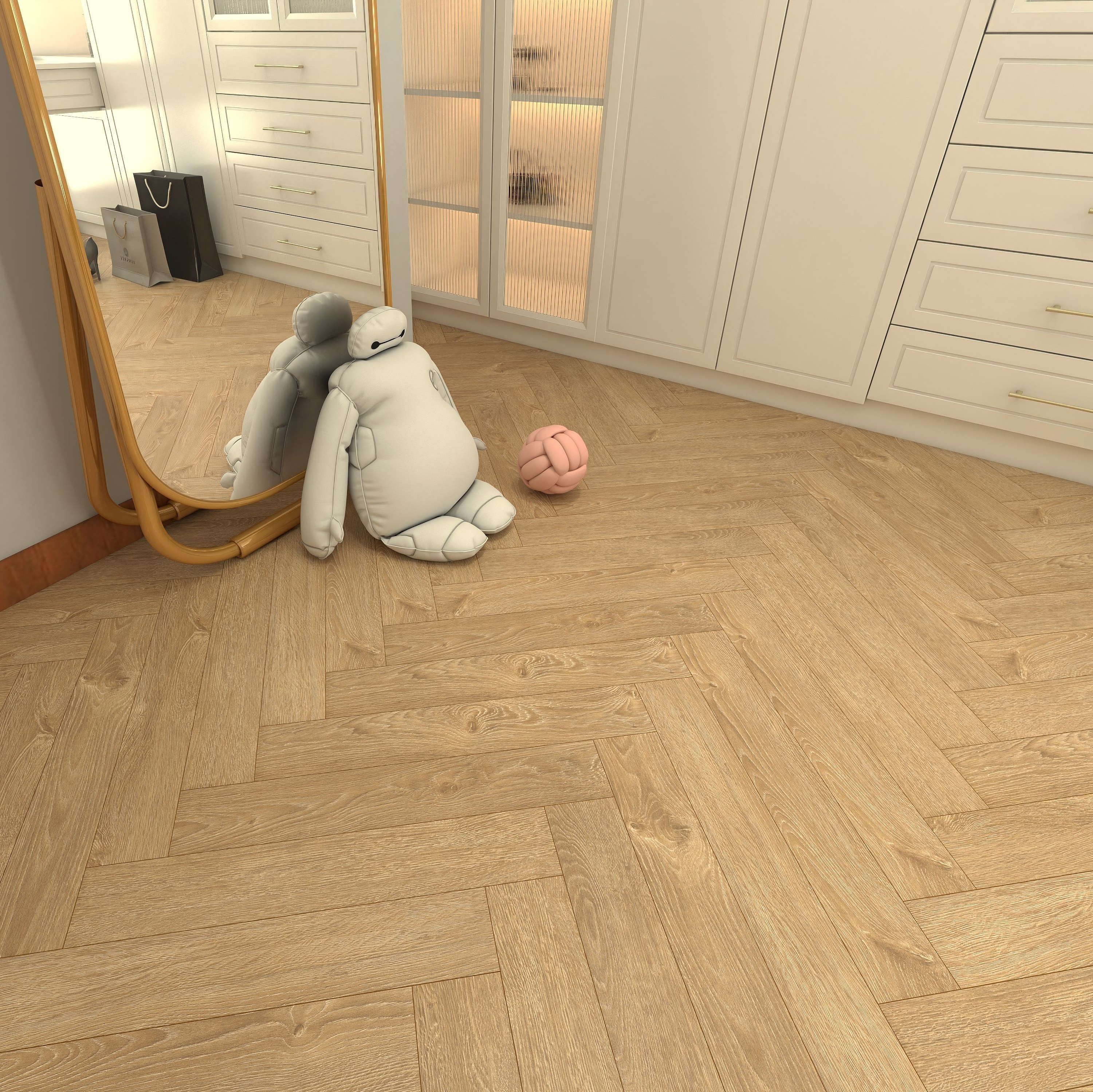 Изображение товара Ламинат ICON Oak natural 33 класс 8 мм фаска укладка елочкой коллекция Orange
