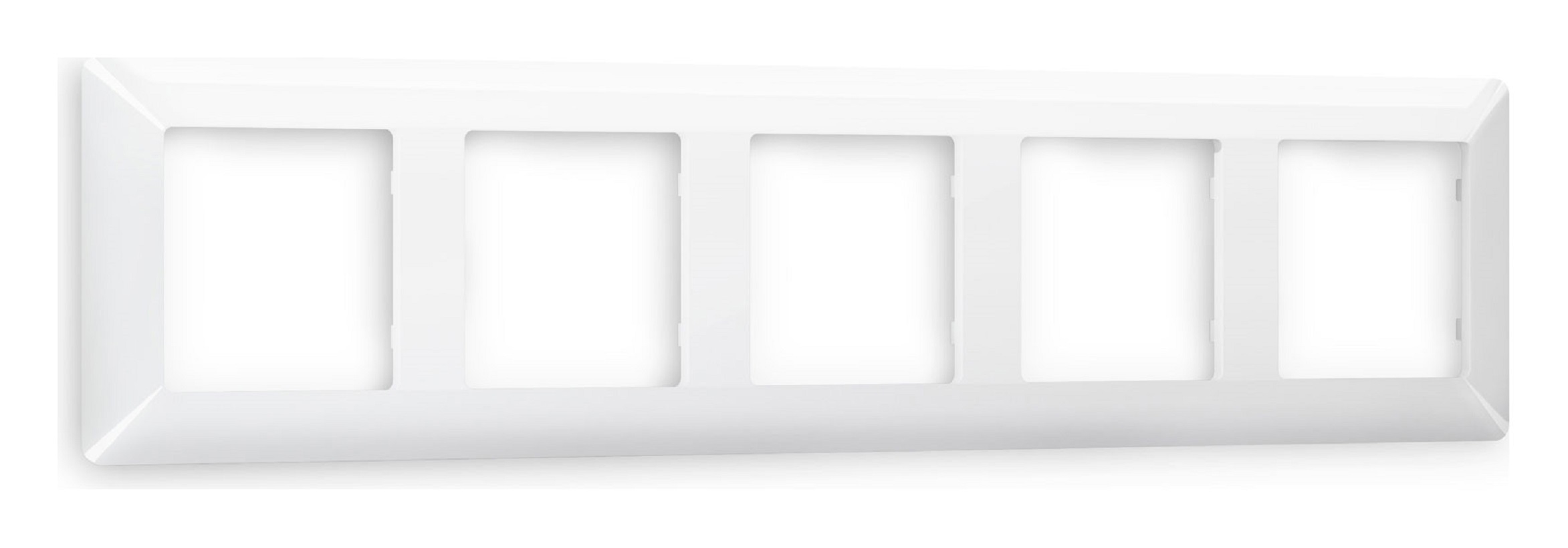 Изображение товара Рамка для розеток и выключателей Ambrella volt Alfa Line AF110105 5 постов цвет белый глянец