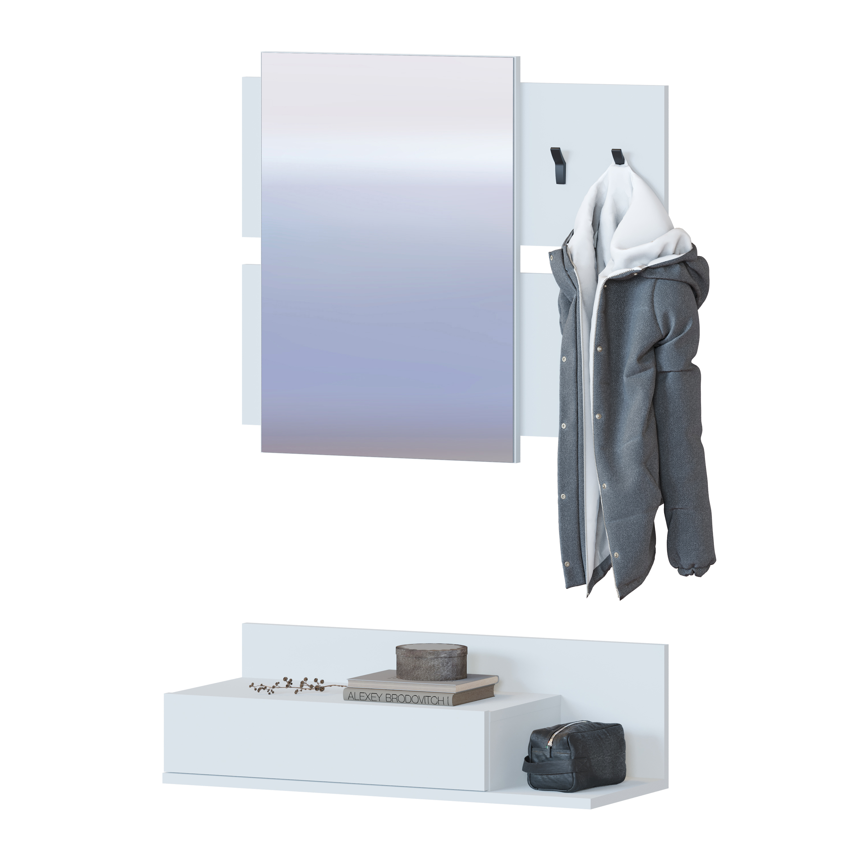 Изображение товара Комплект мебели для прихожей Сокол-т Вш-14 72.4x114.5x28.4 см ЛДСП цвет белый