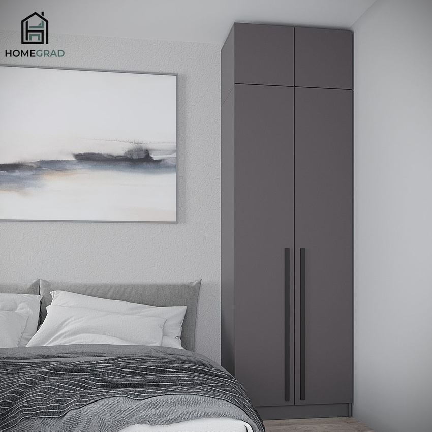 Изображение товара Шкаф Homegrad 016005/01 80x260x52 см ЛДСП цвет графит