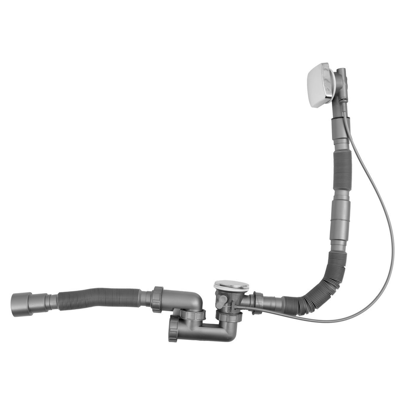 Изображение товара Слив-перелив для ванны Aquanet 80 см ø48 клик-клак серый пластик