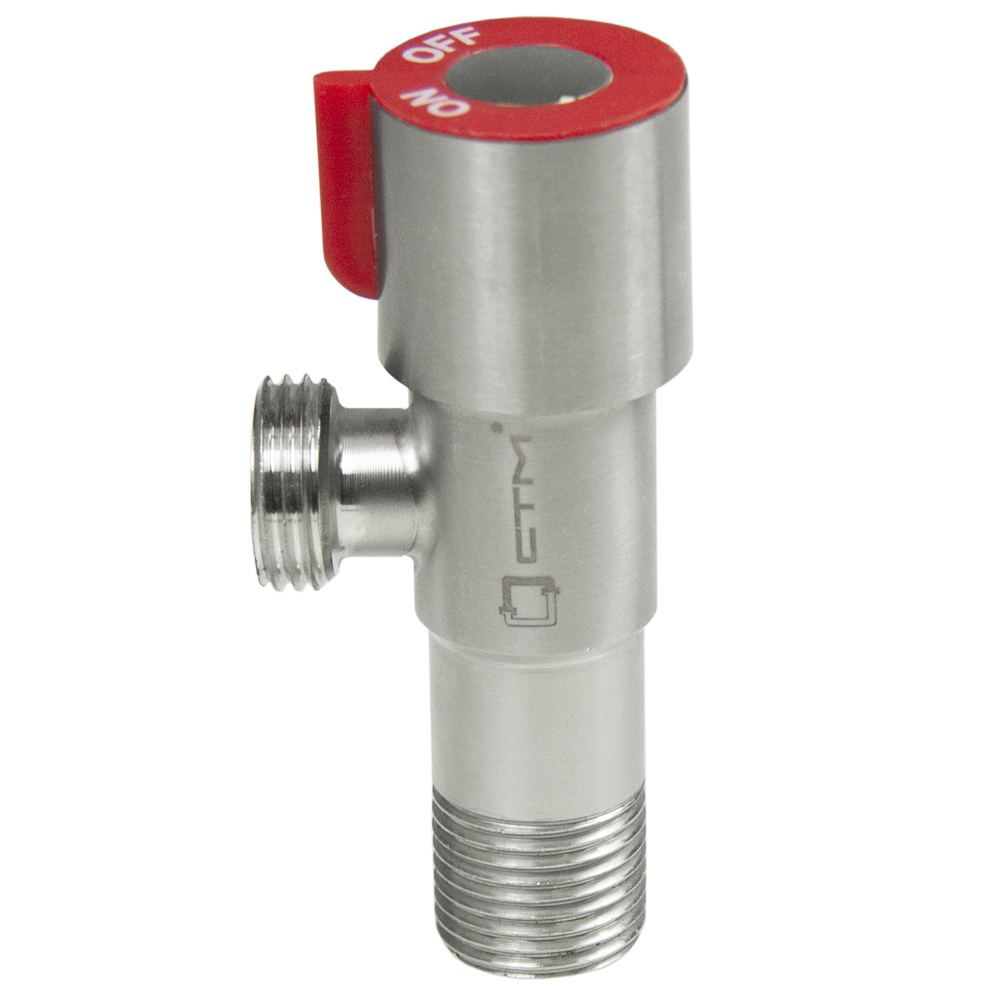 Изображение товара Угловой кран шаровой СТМ CASB1212 DN15 PN16 1/2" из нержавеющей стали