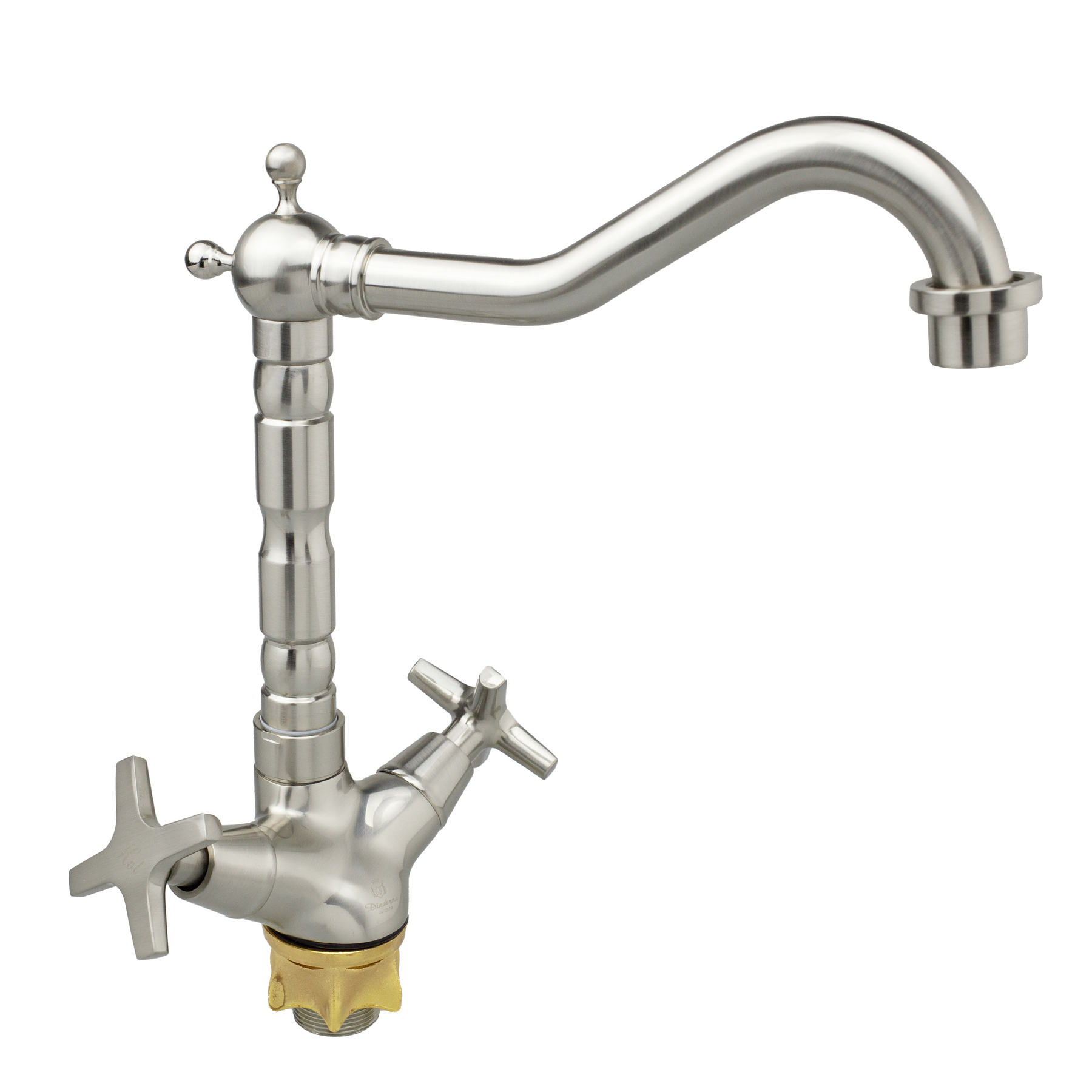 Изображение товара Смеситель для кухни Diadonna D81-744351L поворотный сатиновый излив 16.5 см