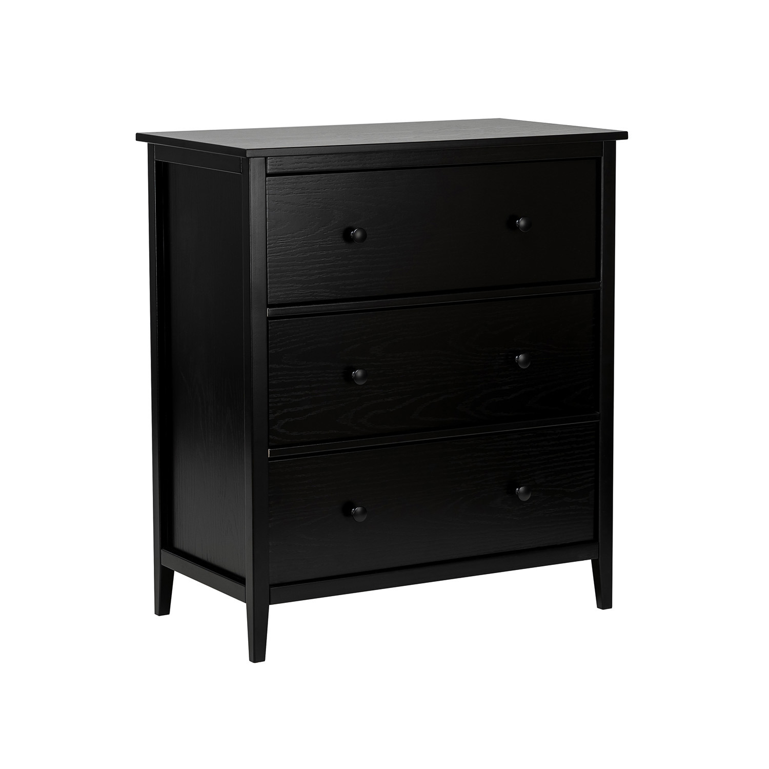 Изображение товара Комод Leset Токе-3 3 ящика черного цвета МДФ стиль скандинавский