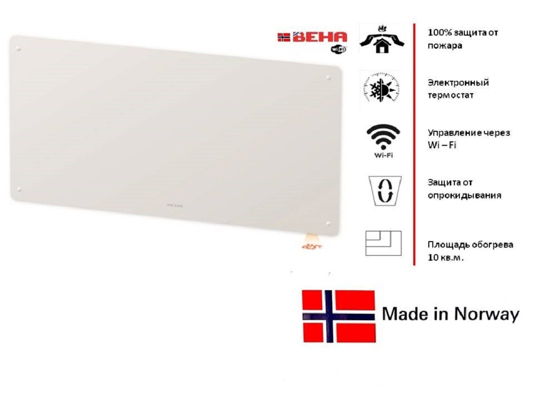 Изображение товара Конвектор электрический Beha PGV 10 Wi-Fi 1000 Вт с термостатом