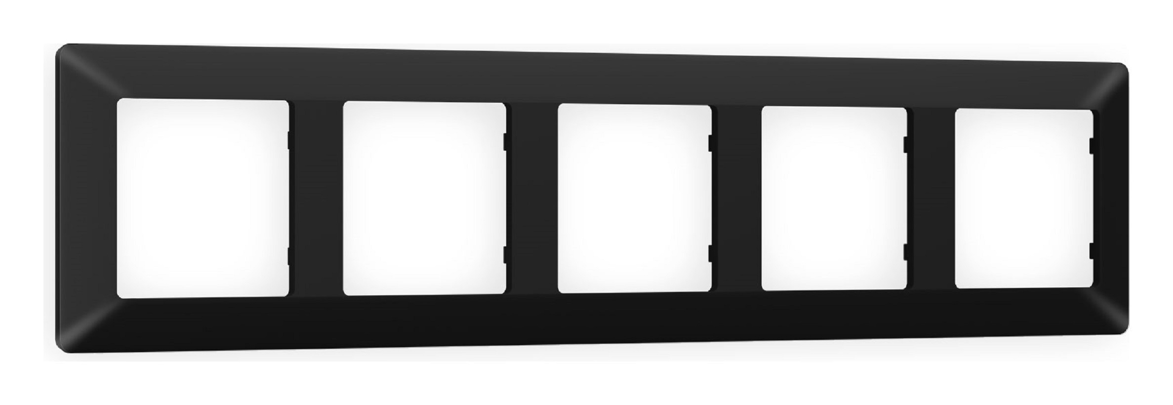 Изображение товара Рамка для розеток и выключателей Ambrella Volt Alfa Line AF110705 5 постов черный матовый