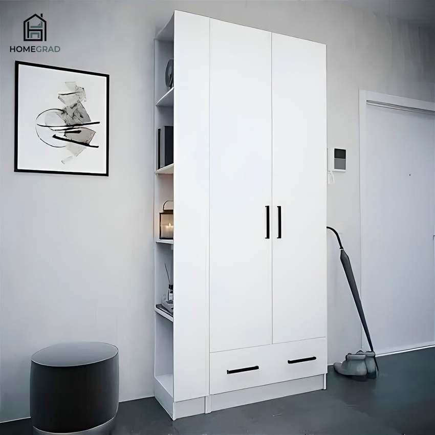 Изображение товара Шкаф Homegrad СБ-00010532 100x215x37.5 см ЛДСП цвет белый Изображение товара Шкаф Homegrad СБ-00010532 100x215x37.5 см ЛДСП цвет белый