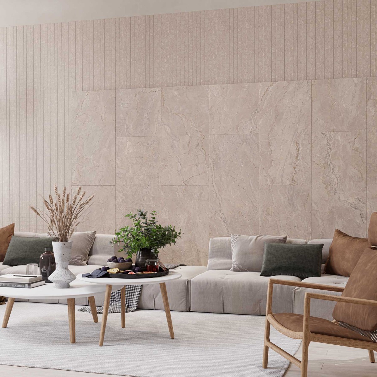 Изображение товара Керамогранит Estima Bernini BR02 60x120 см - бежевый, морозостойкий, 2.16 м²