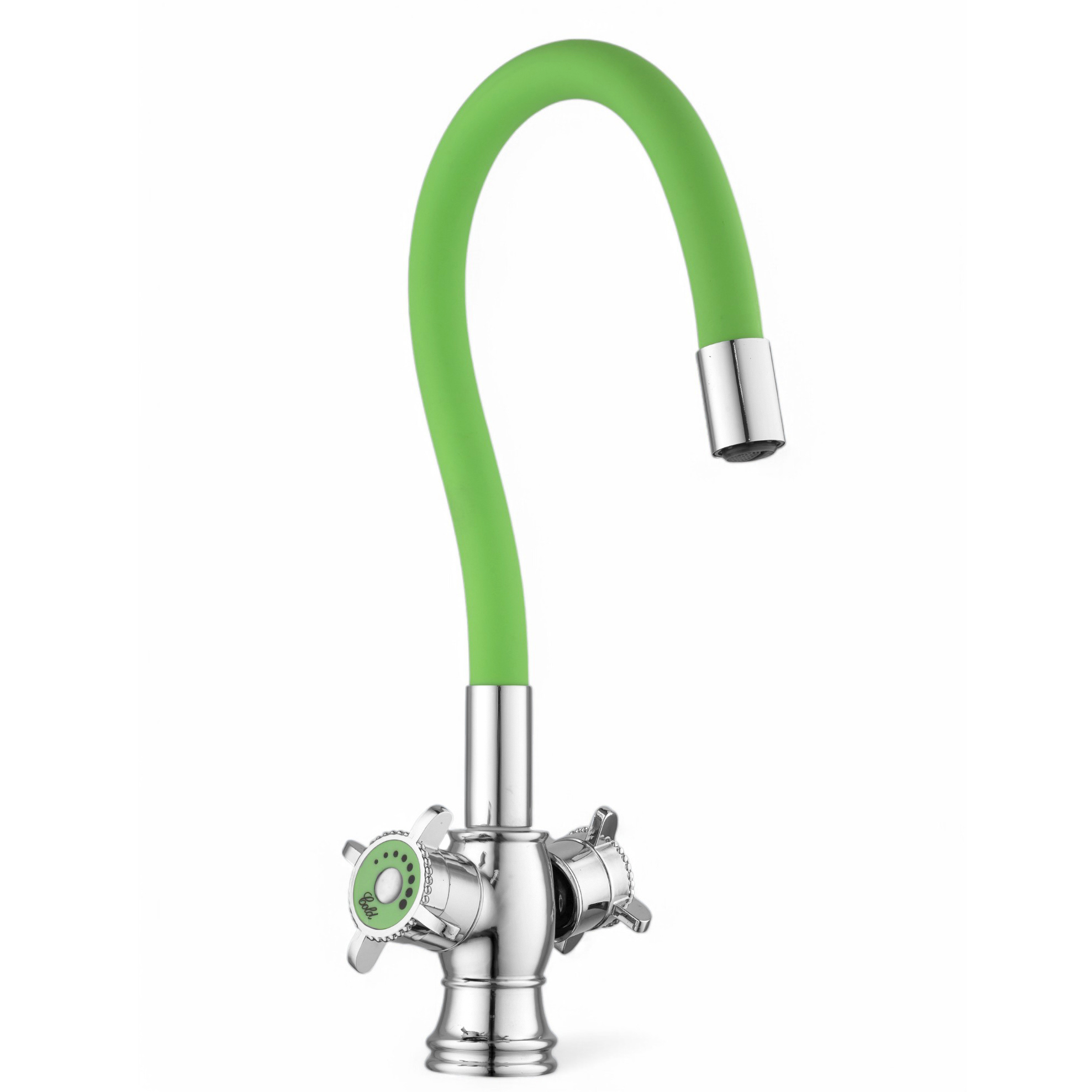 Изображение товара Смеситель для кухни Potato P58325-11 с гибким изливом зелёный