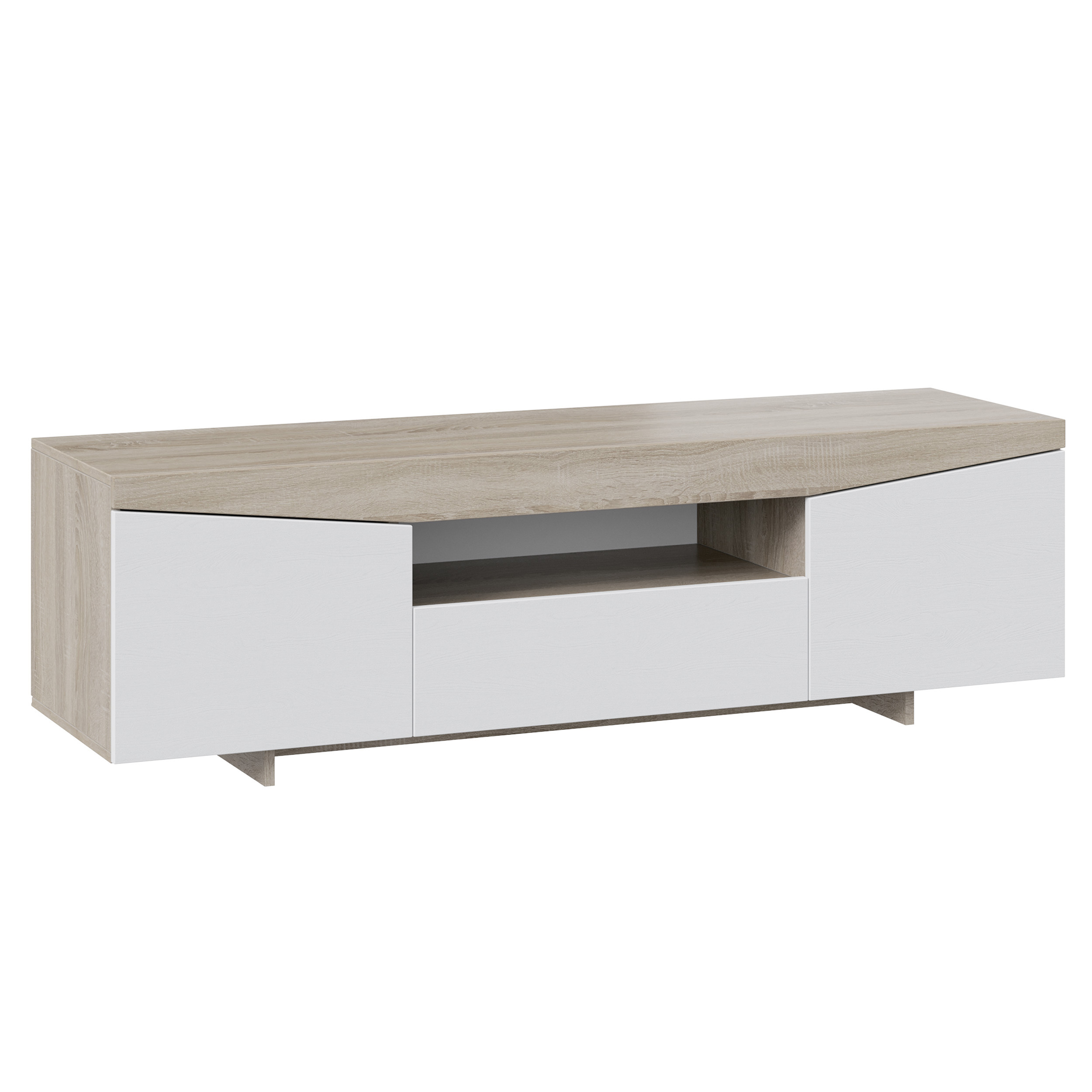 Изображение товара Тумба под телевизор ТриЯ 48.4x160x45 см белый ясень/дуб сонома современная мебель