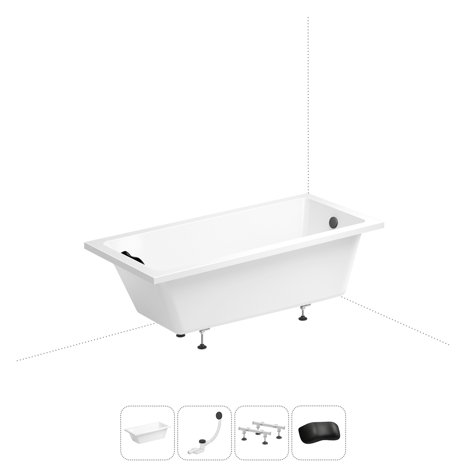 Изображение товара Прямоугольная ванна WELLSEE 20212765R акрил 180x85см