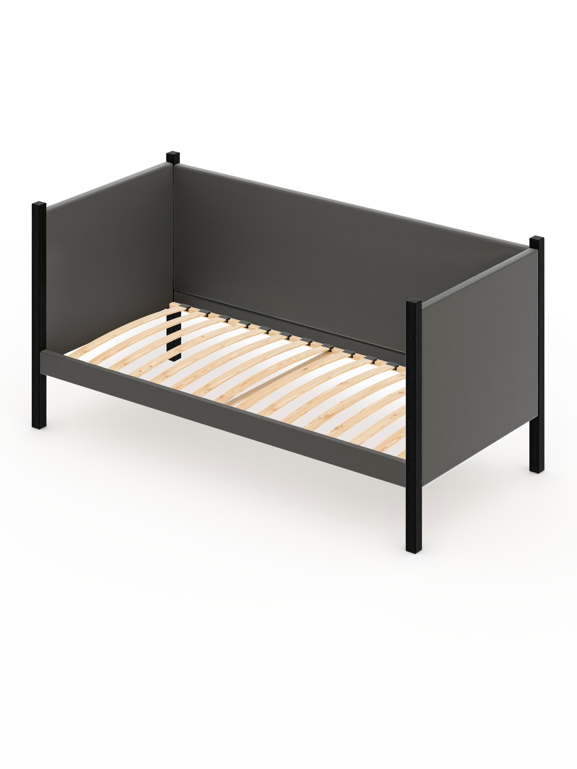 Изображение товара Кровать Solarius Тахта орто основание 100 x 101 x 180 см дерево цвет темно-серый;черный оникс